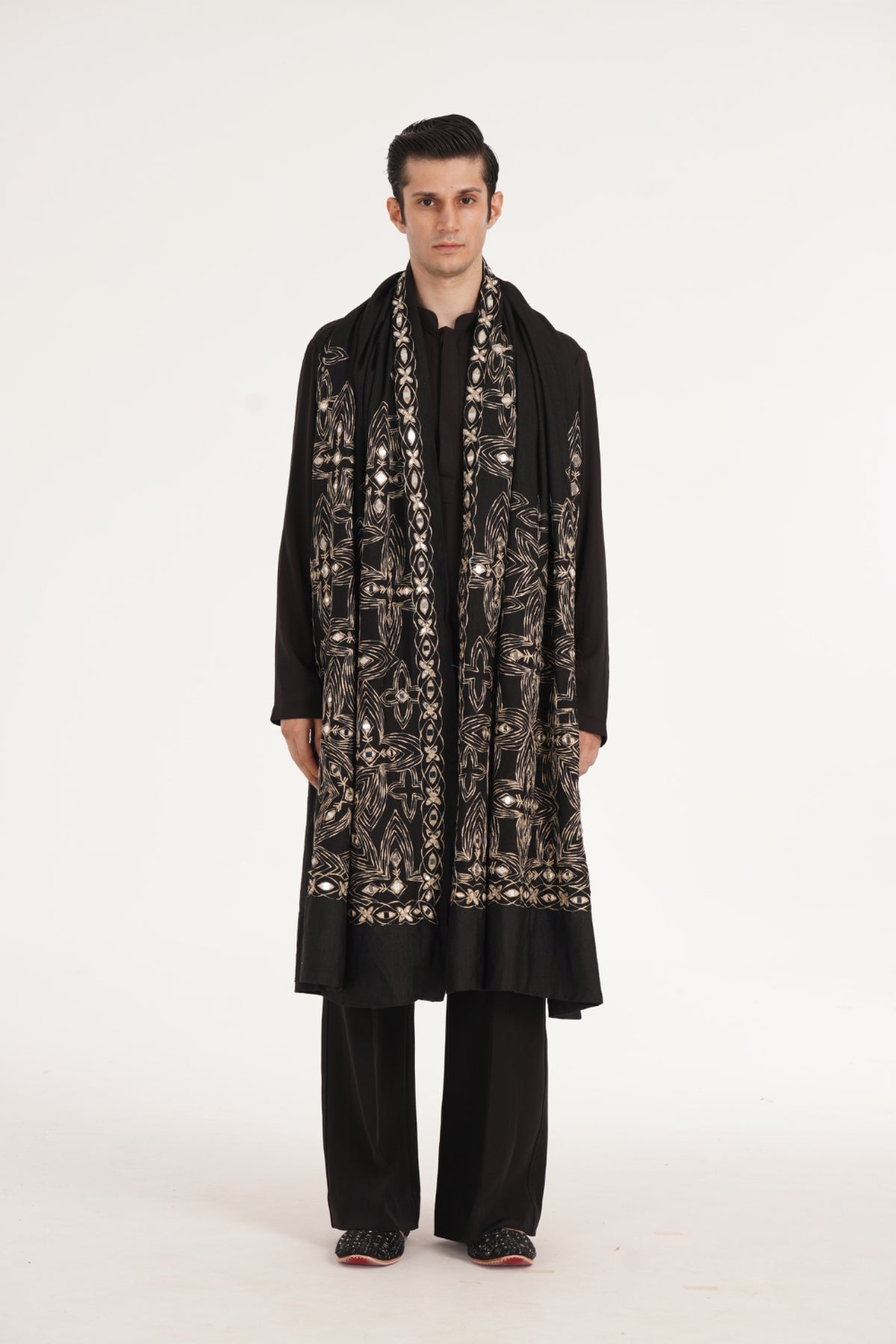 Kalbeliya Men's Black Kurta Set