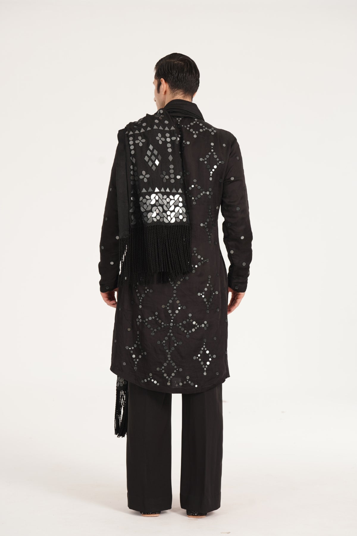 Kalbeliya Men's Black Kurta Set