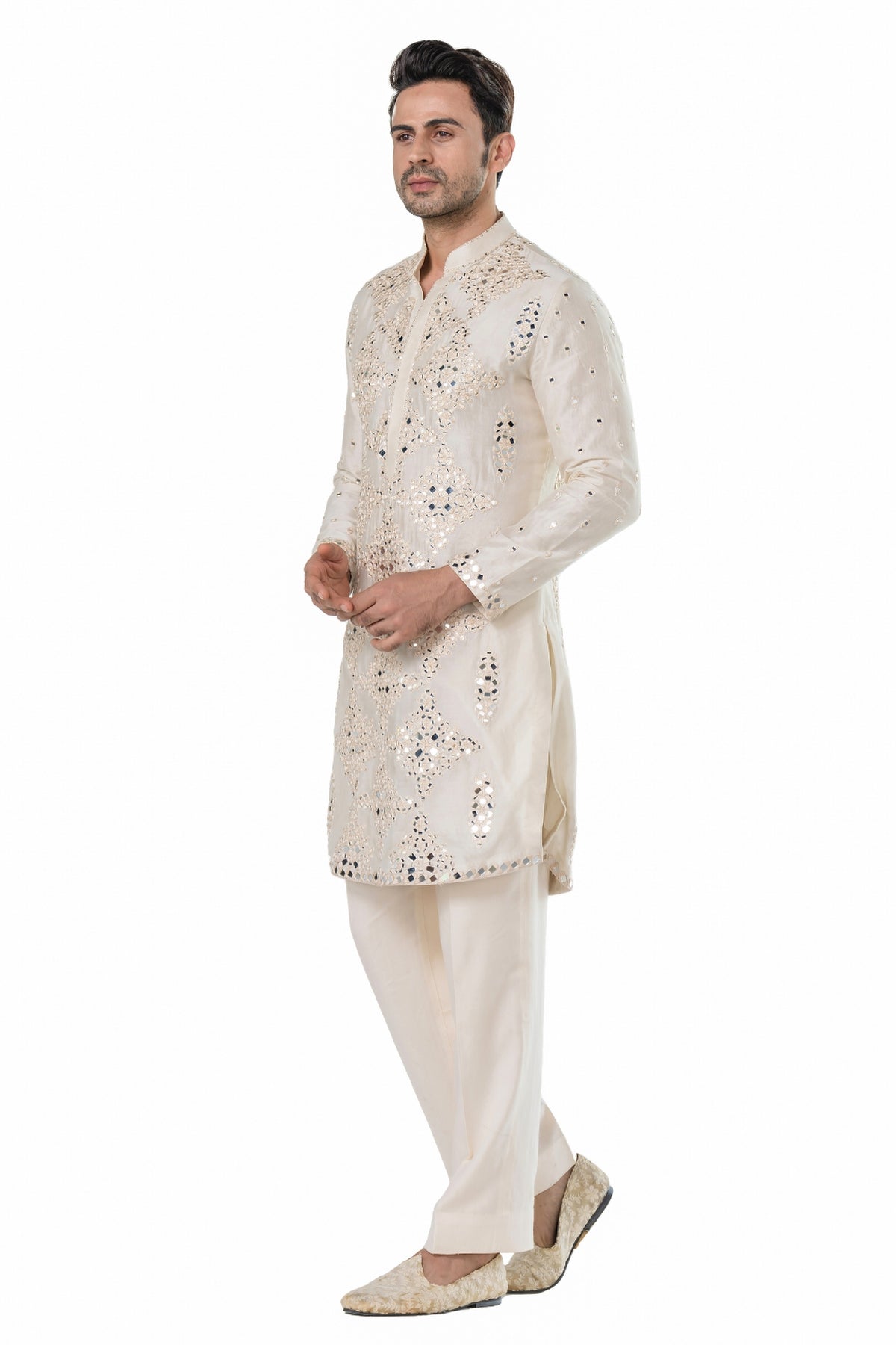 Ivory heavy chanderi kurta