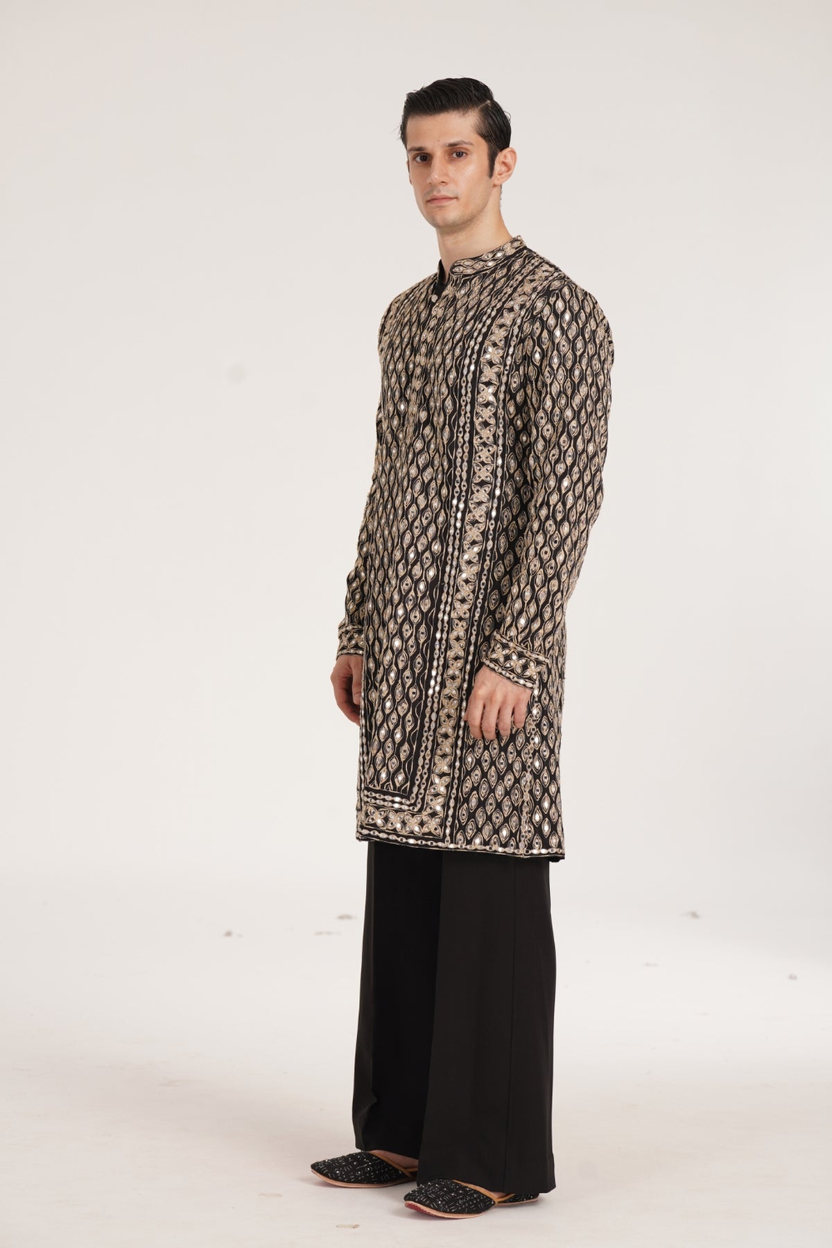 Kalbeliya Men's Black Kurta Set