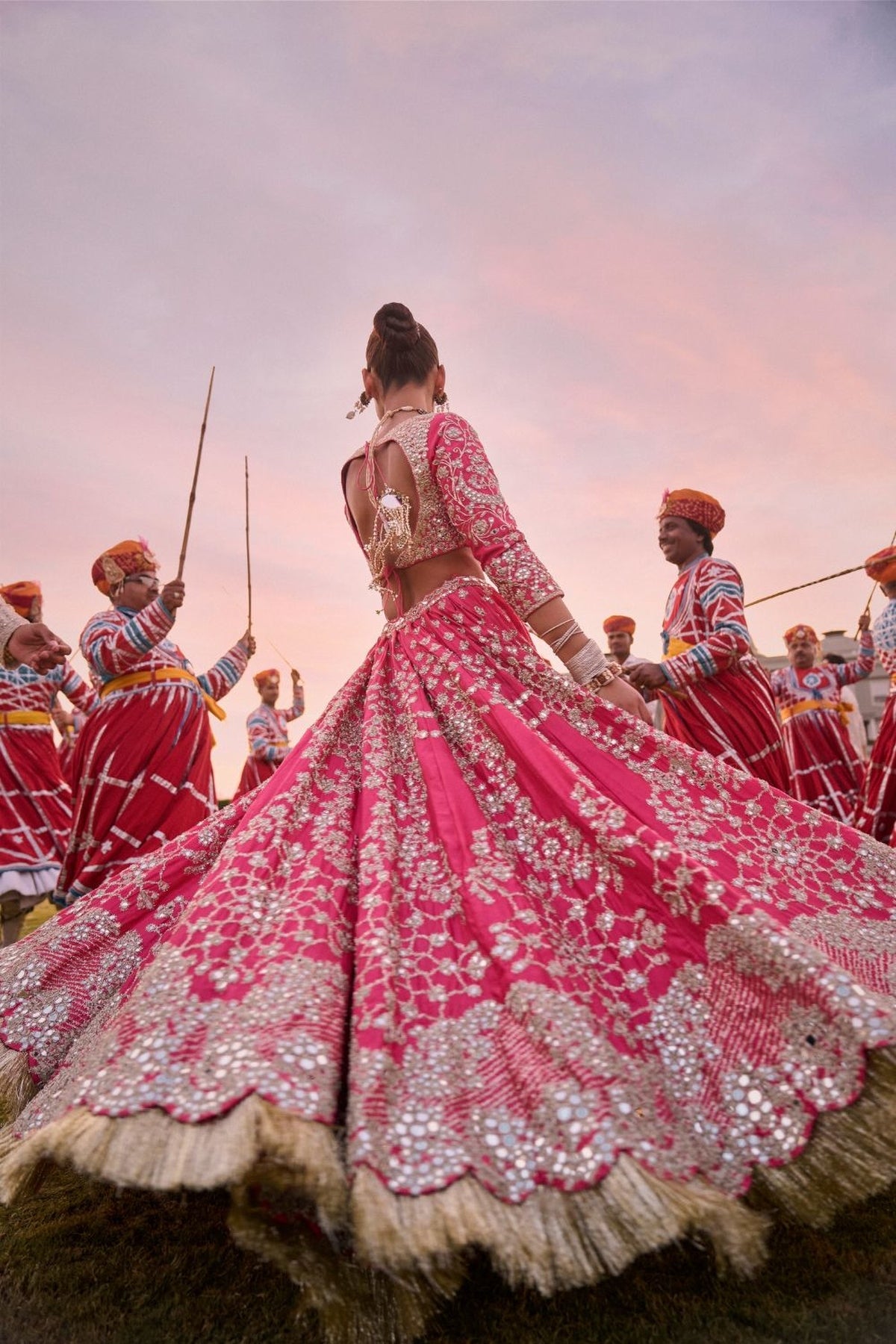 BEGUM FUCHSIA LEHENGA SET