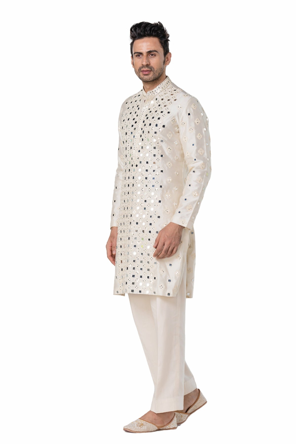 Ivory heavy chanderi kurta