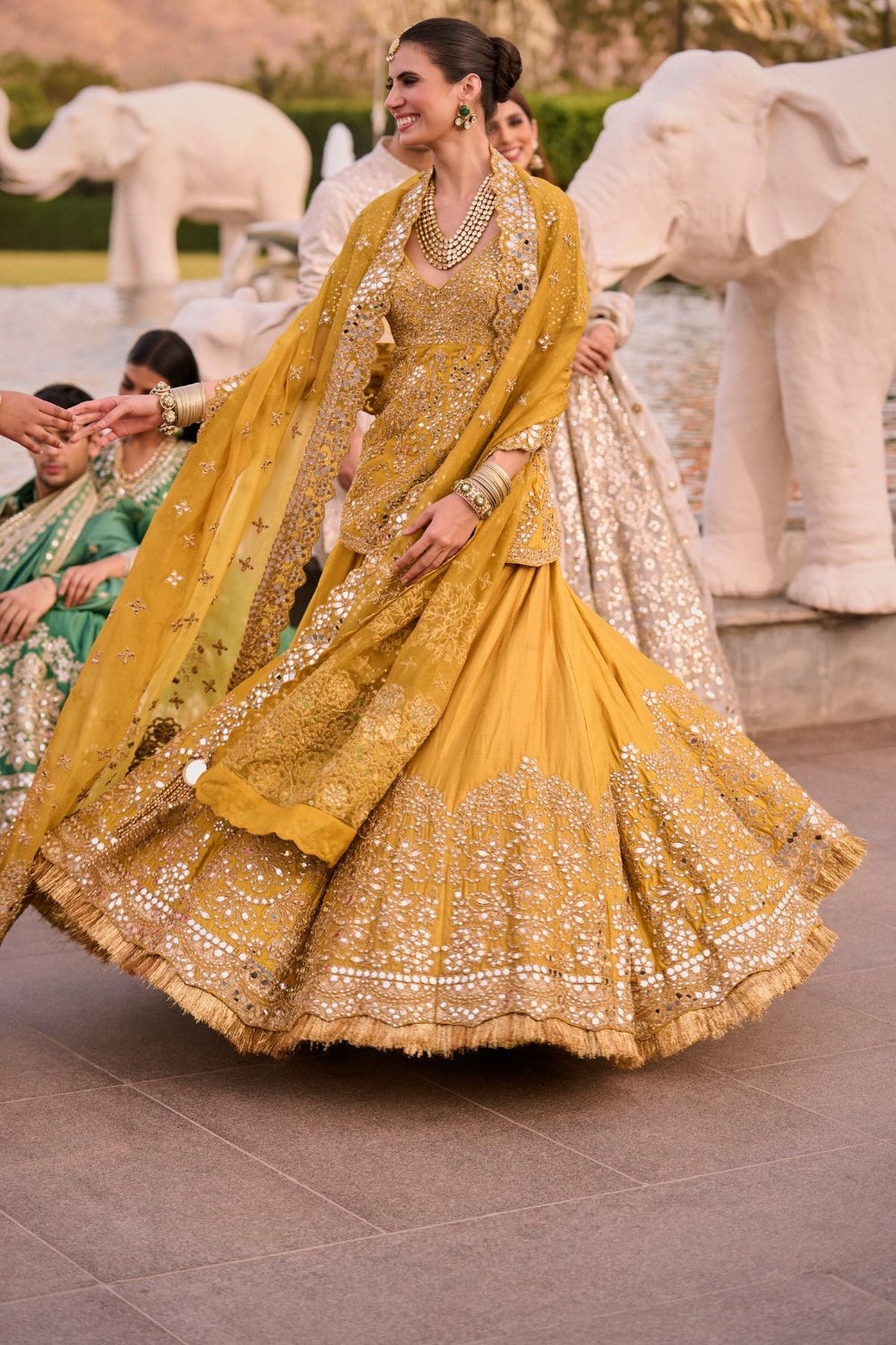 GOLDENROD HALDI EMBELLISHED LEHENGA SET