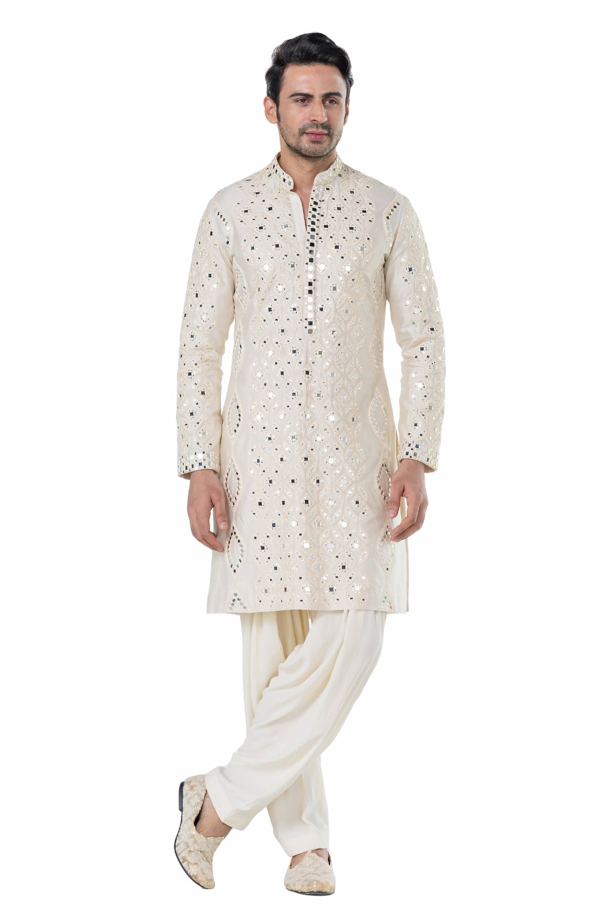 Ivory heavy chanderi kurta