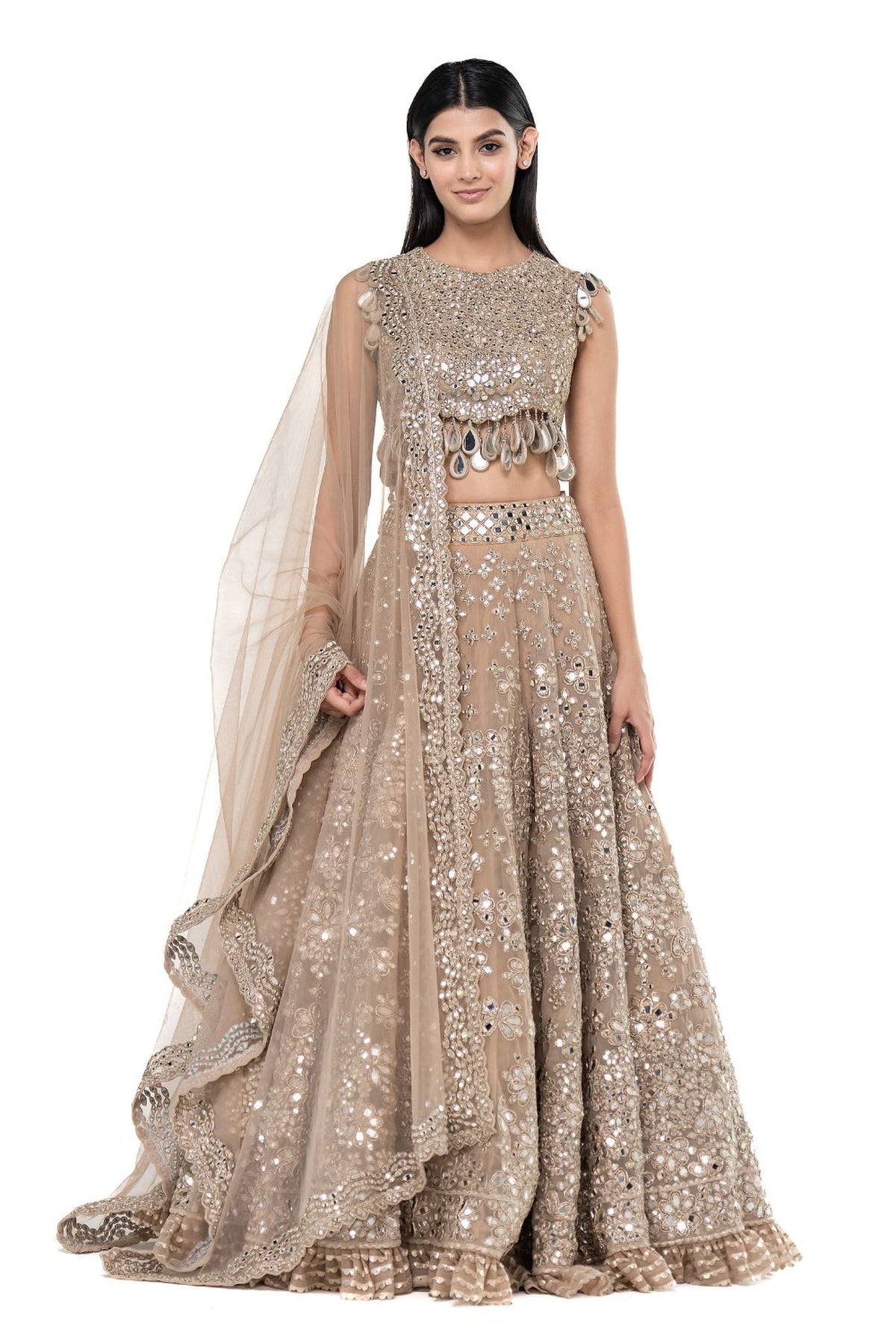 Moon Grey embellished lehenga set