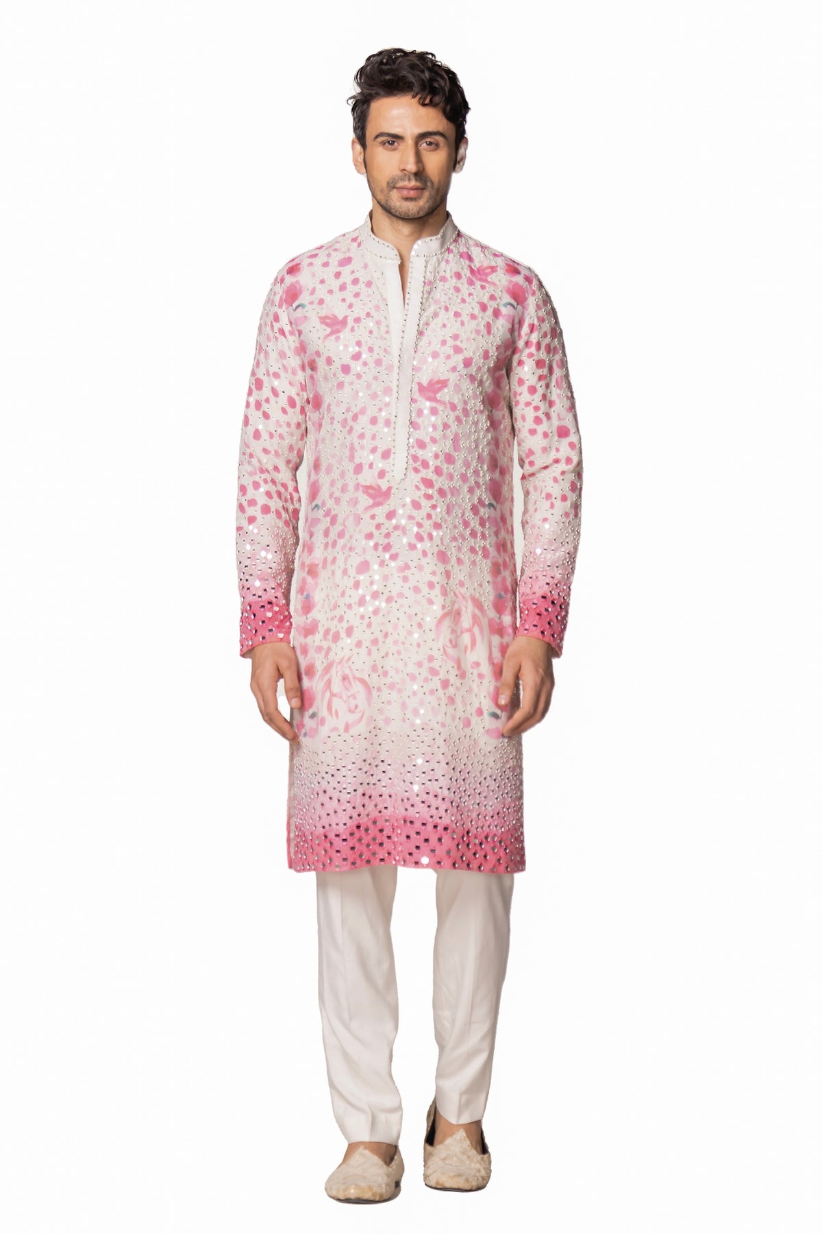 Printed pink kurta