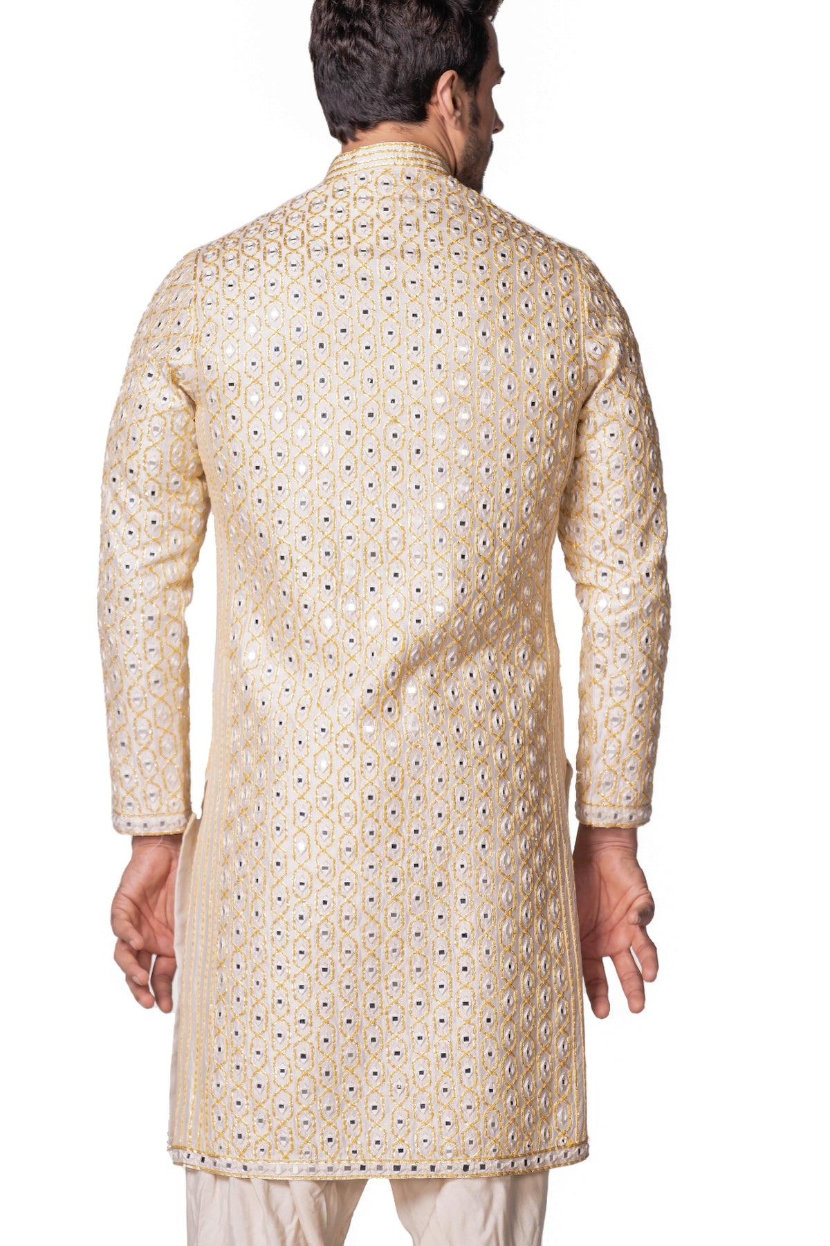 Ivory & yellow kurta