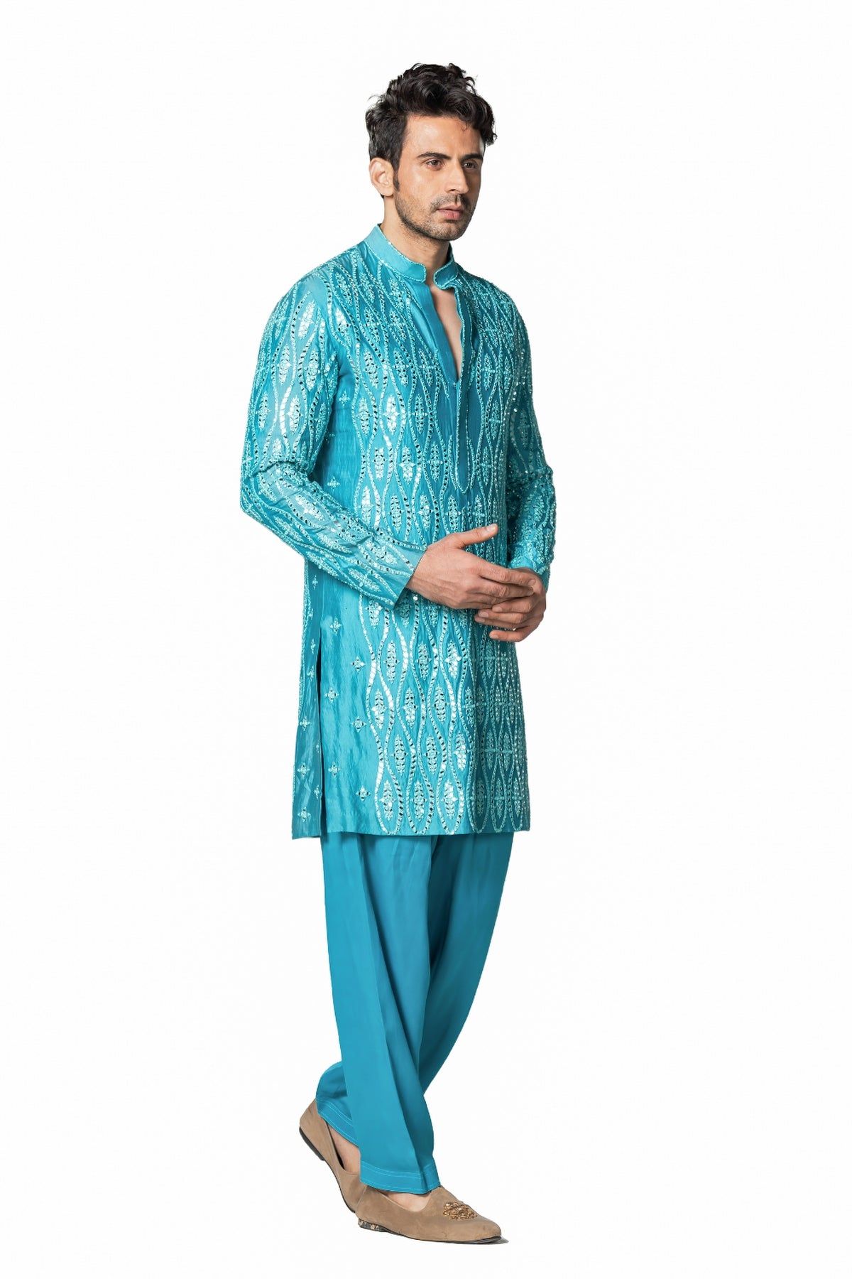 Turquoise blue kurta