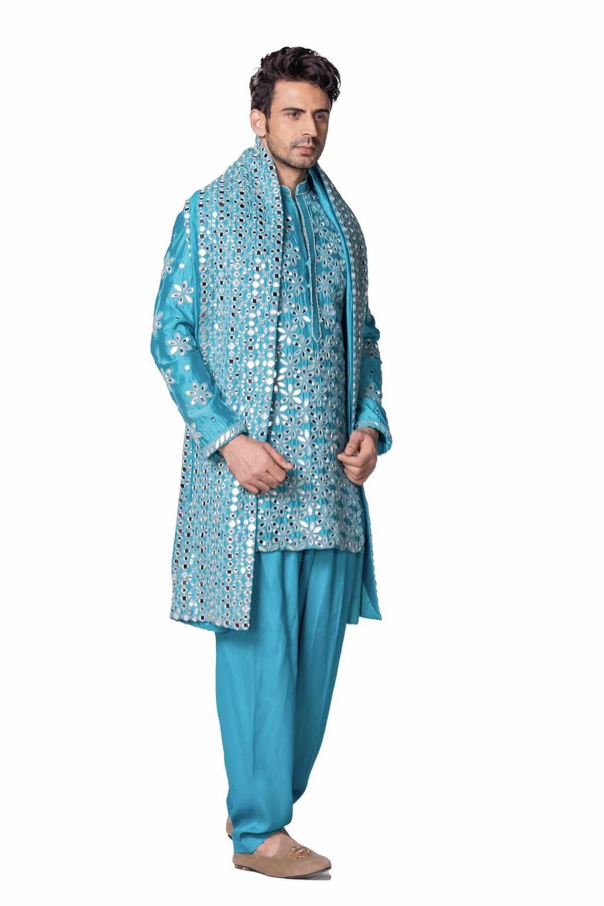 Turquoise blue kurta