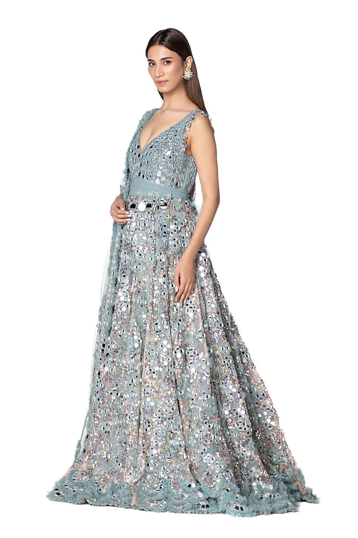 Hand Embroidered Embellished Anarkali