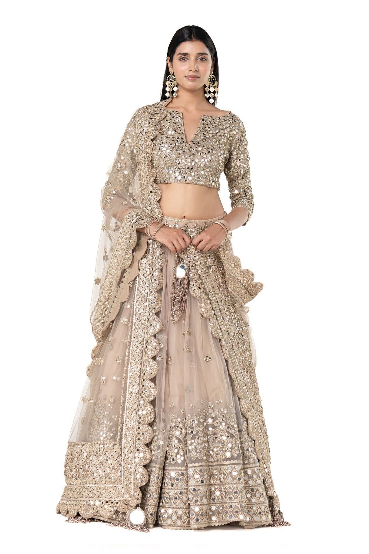 Moon Grey embellished lehenga set