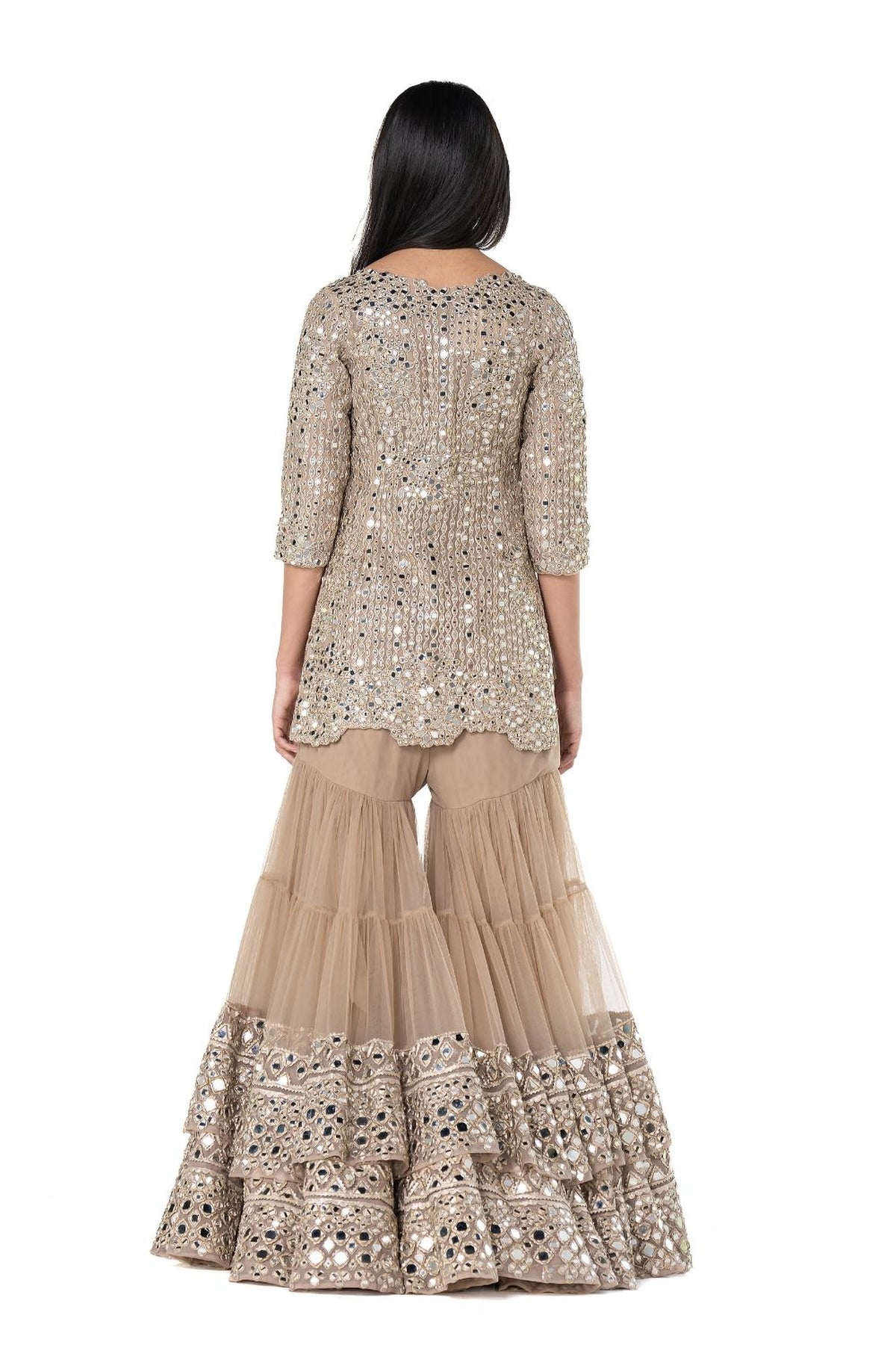 Beige sharara set