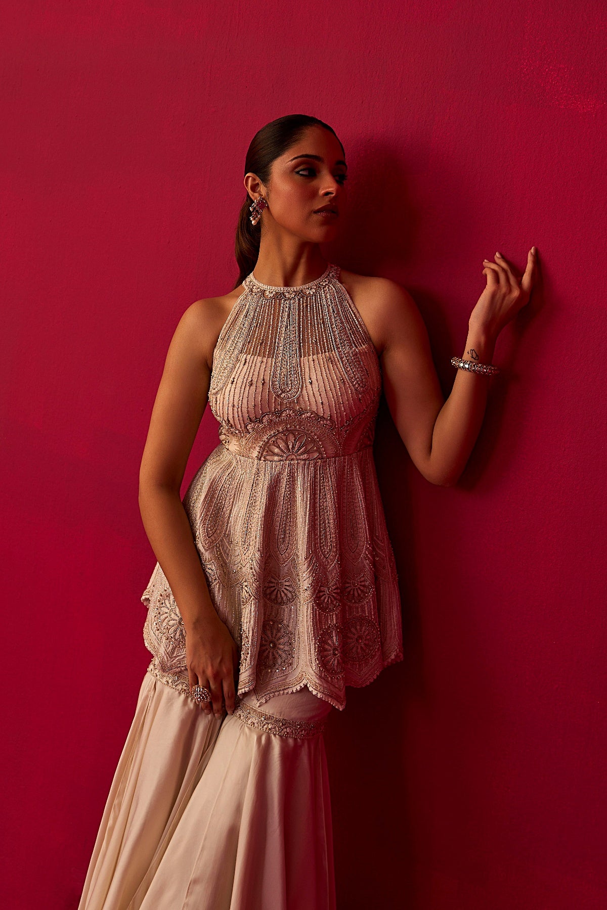 Ivory Mandala Top Sharara Set