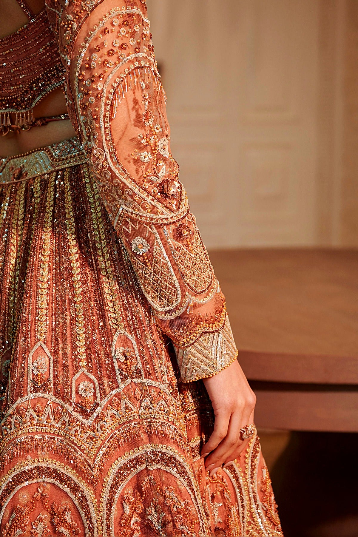 Rust Swan Lehenga