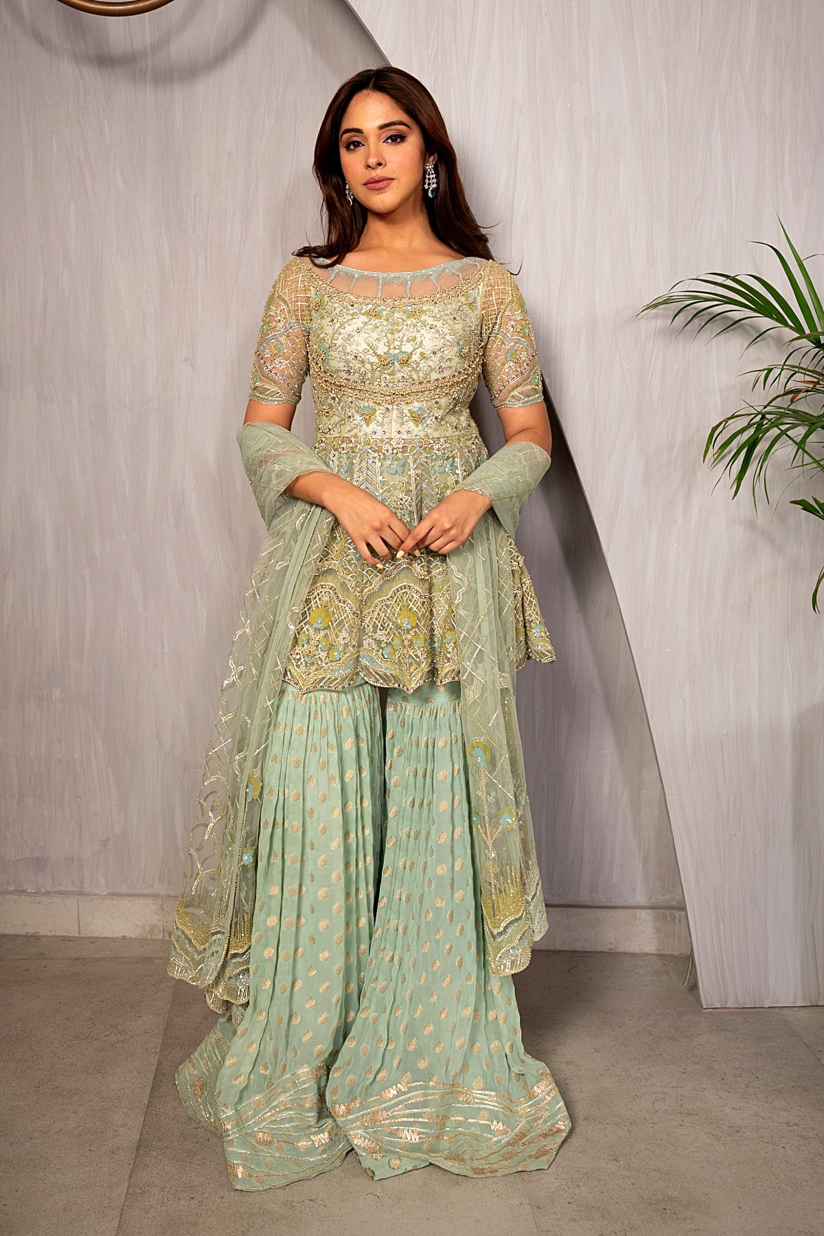 Sea Green Mist Sharara