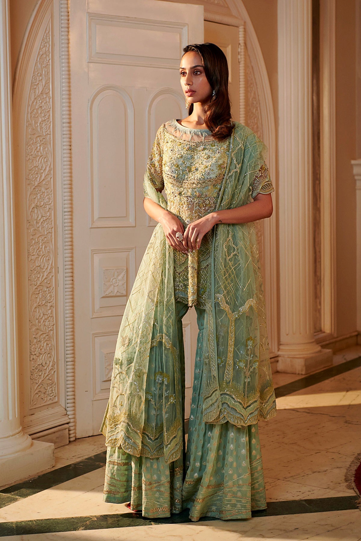 Sea Green Mist Sharara