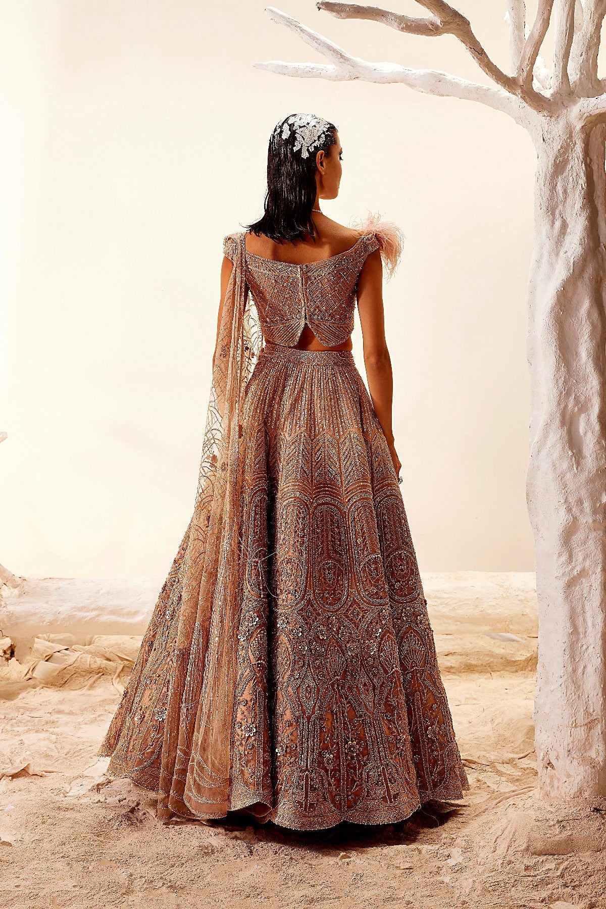 Mosiac Gold Floral Lehenga