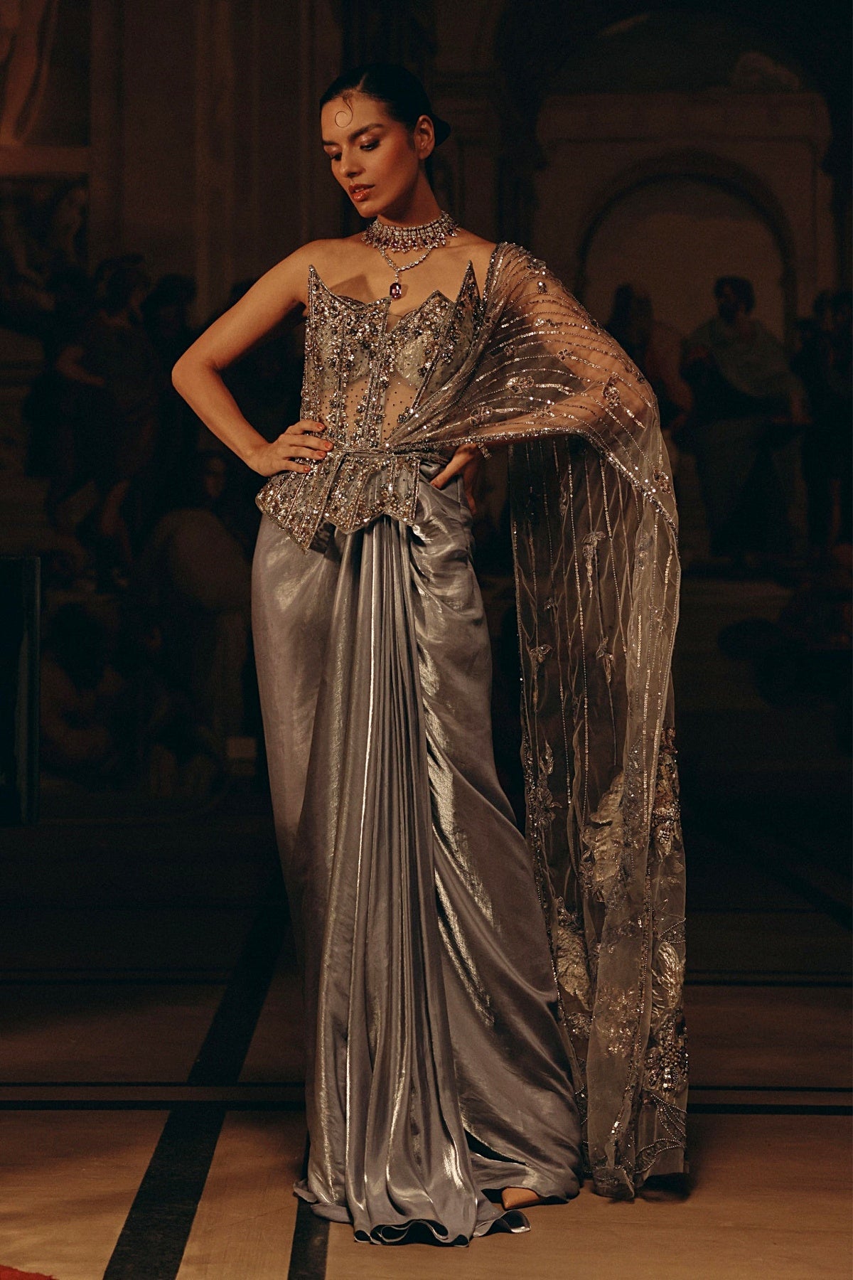 Moonlit Drape saree