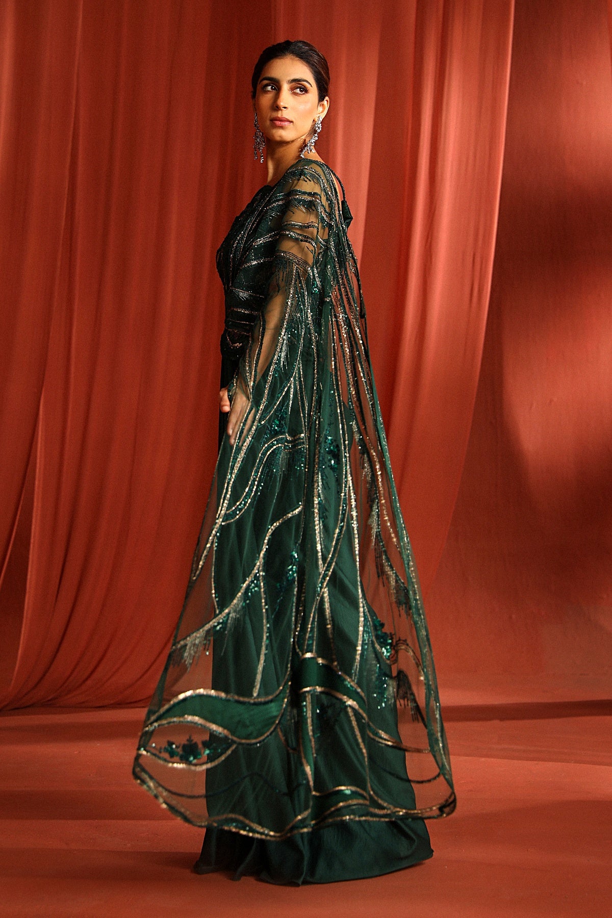 Green Binding Saree