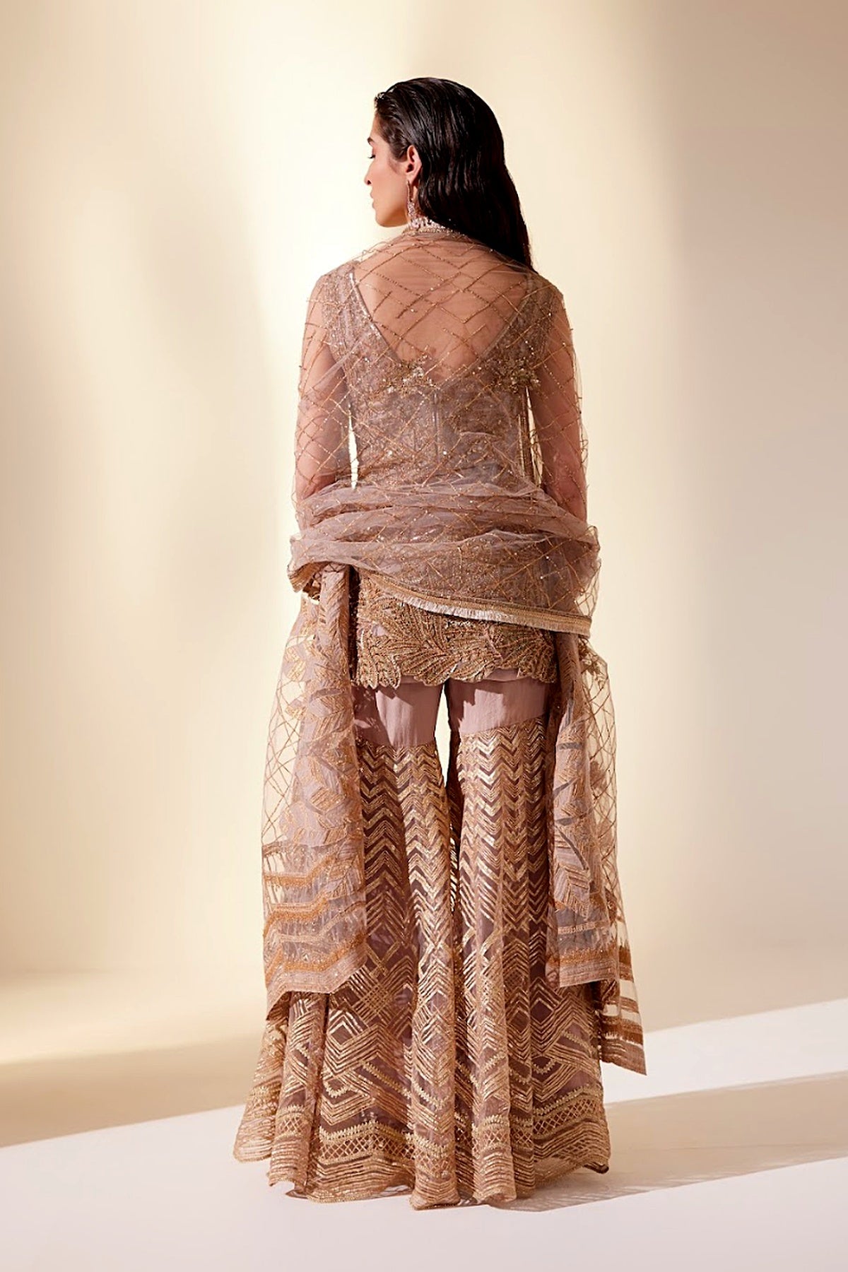Golden Mist Sharara Set