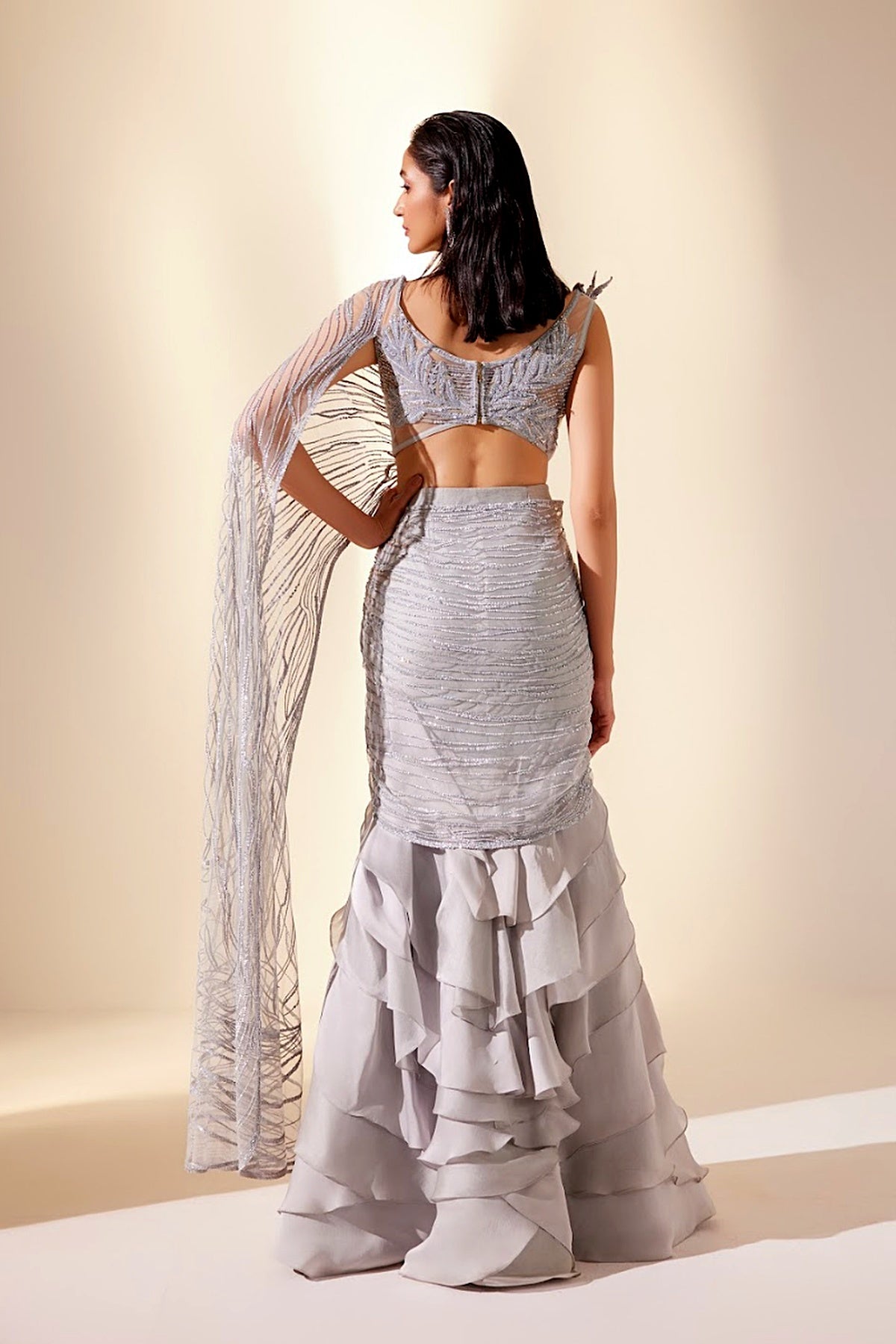 Powder Blue Stream Saree