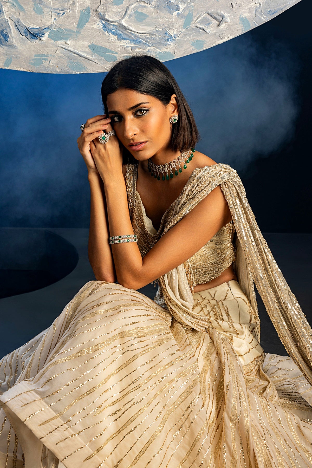 Moonlit Echo Saree