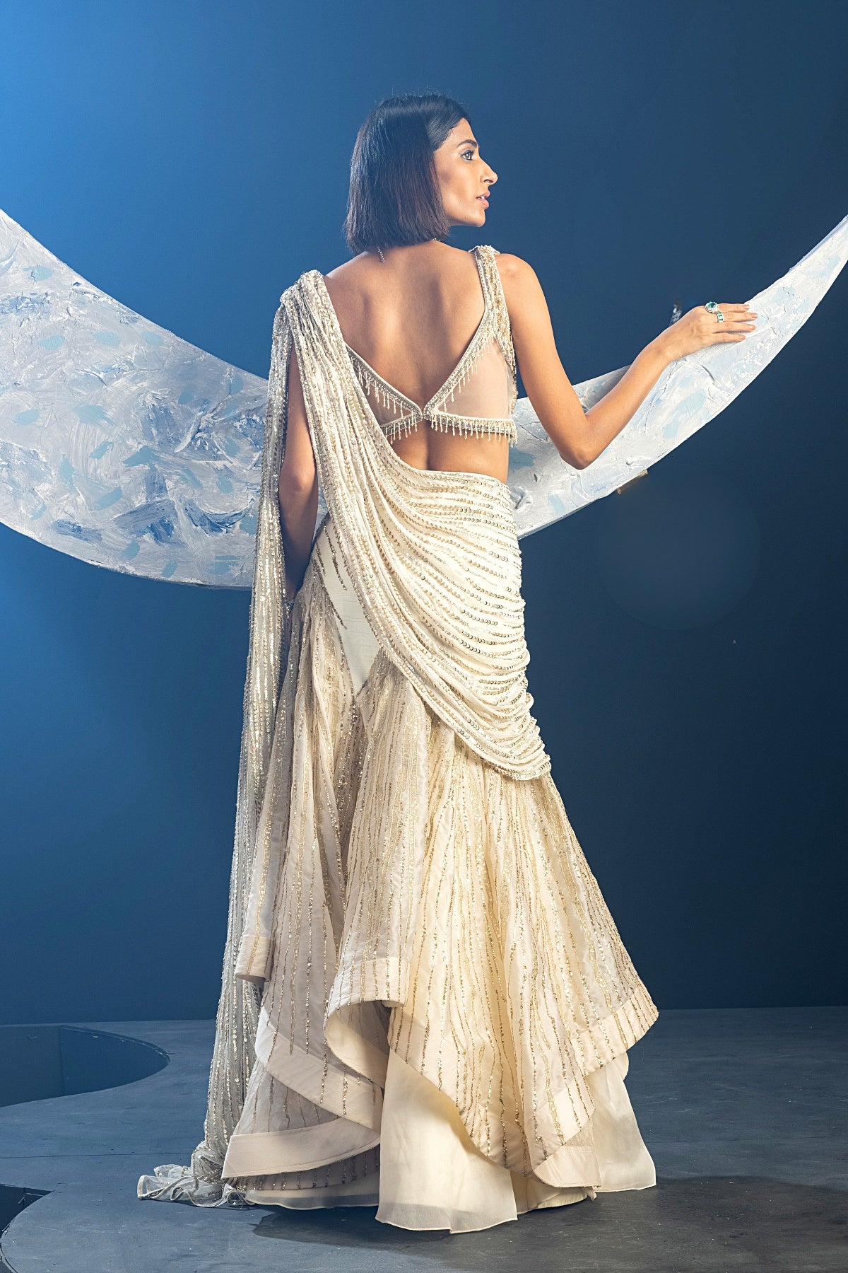 Moonlit Echo Saree