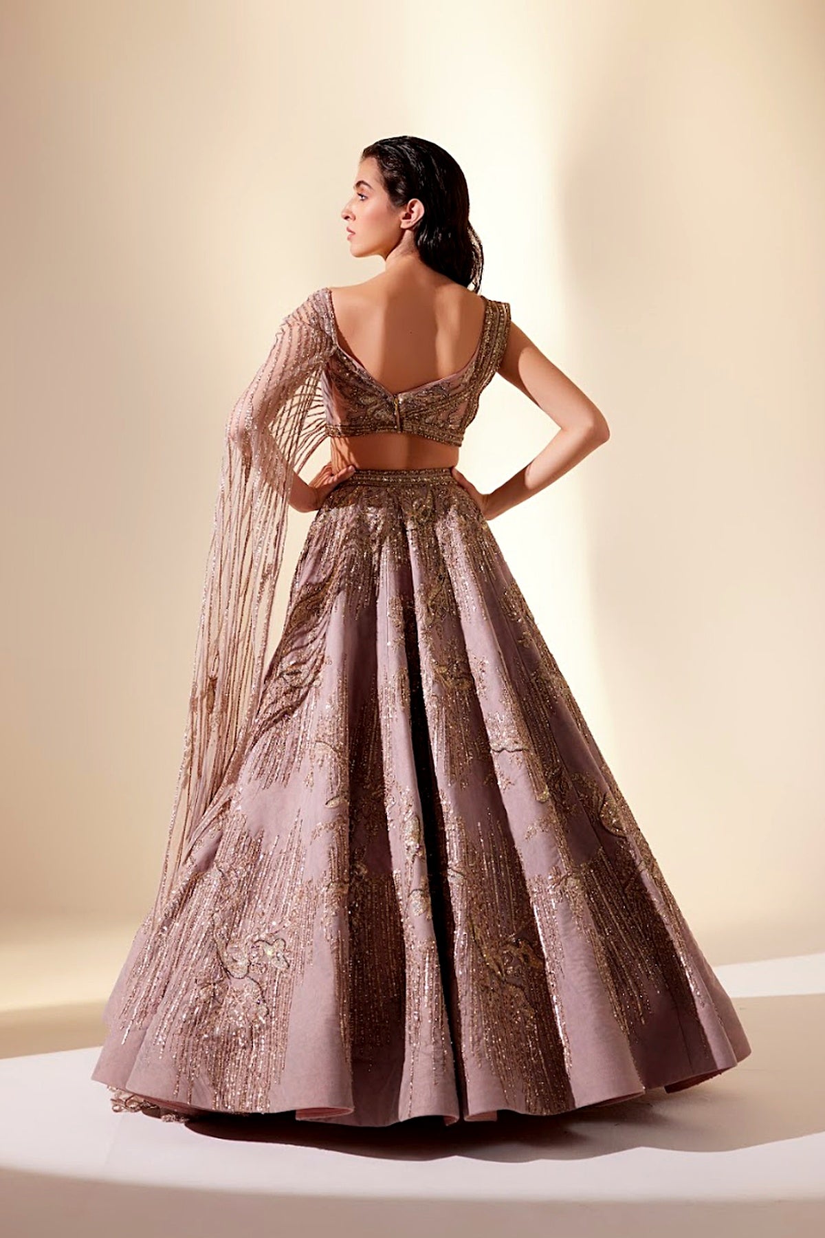 Mauve Shadow Drizzle Top and Skirt