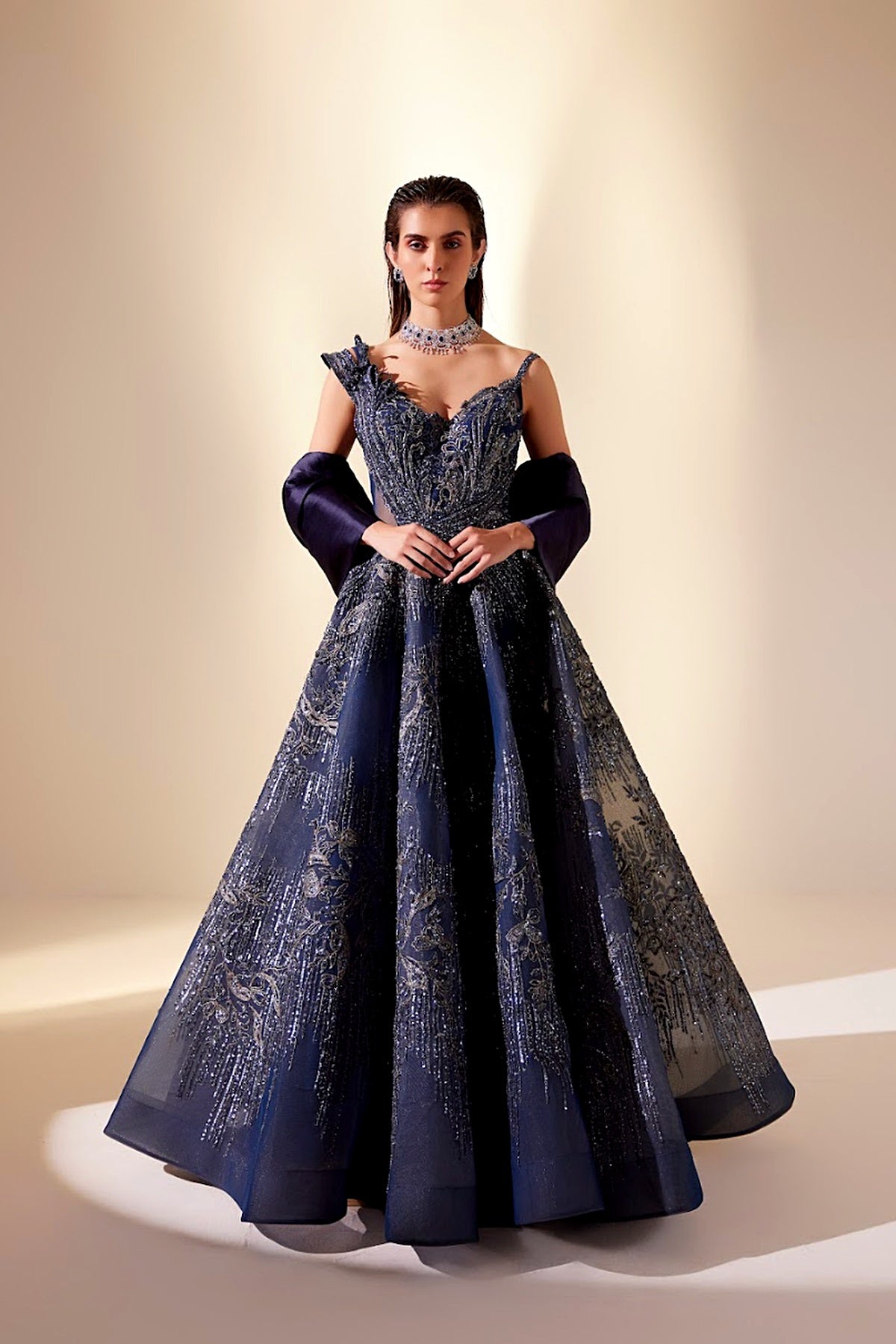 Midnight Blue Drizzle Gown