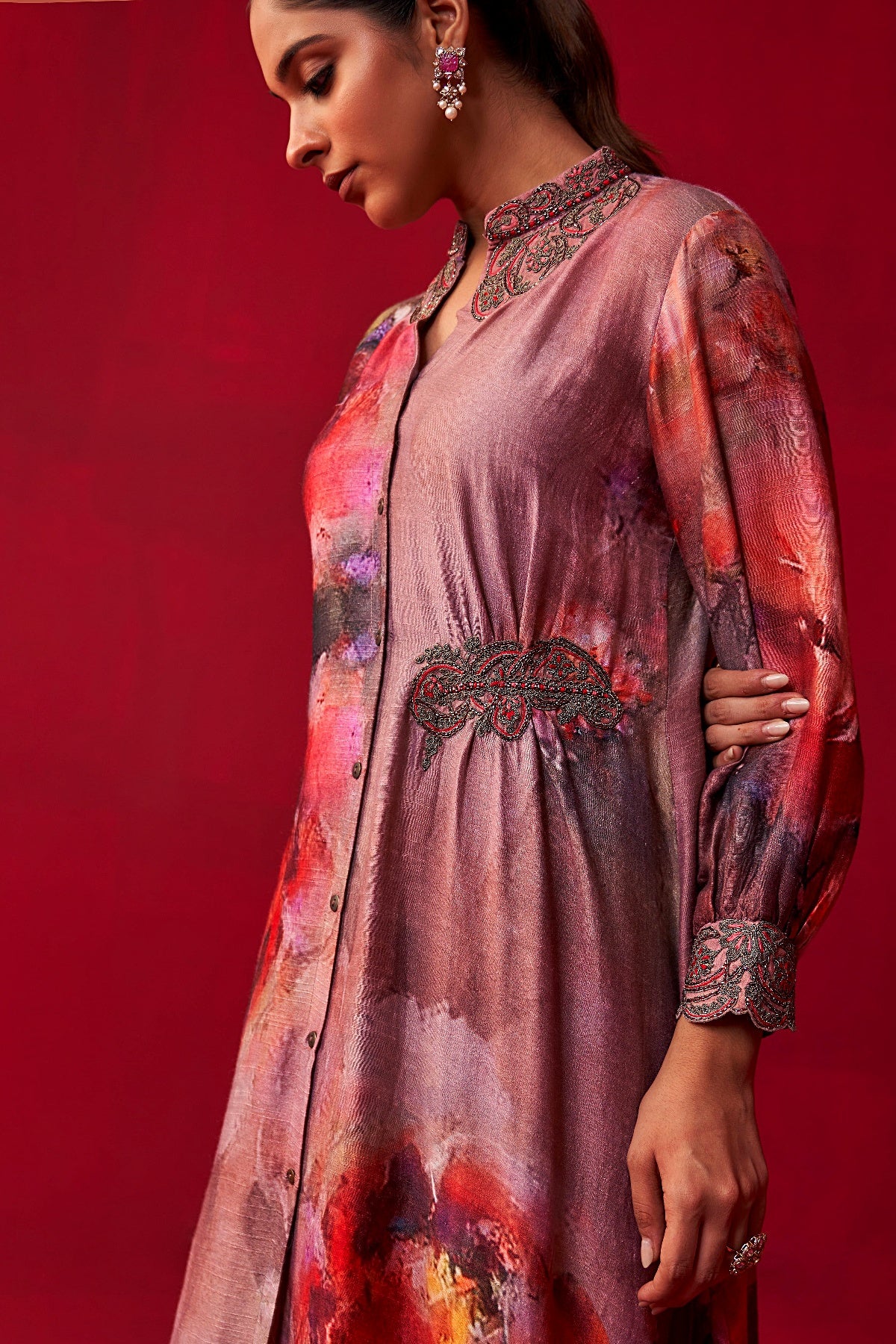 Metallic Bliss Shirt Style Tunic, and Dhoti Pants Set