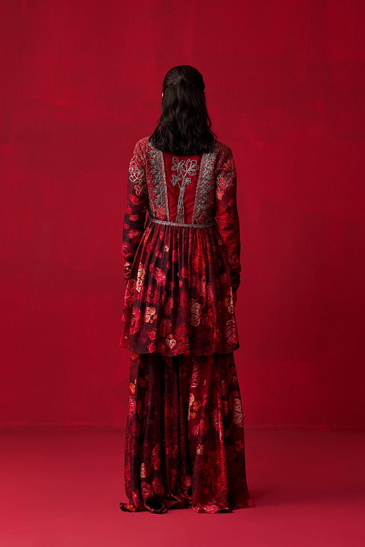 Pink Nature’s Bounty Anarkali and Sharara set