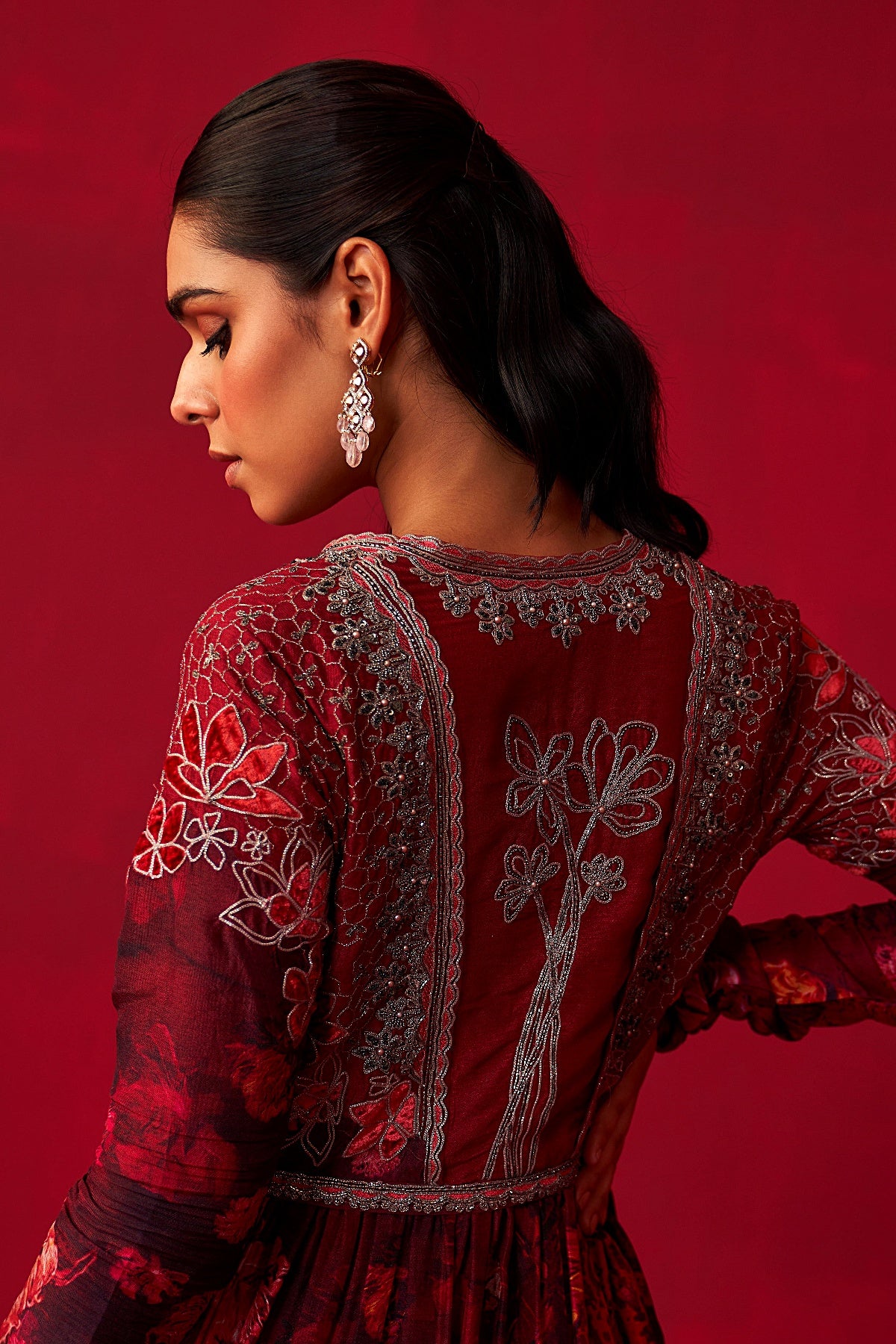 Pink Nature’s Bounty Anarkali and Sharara set