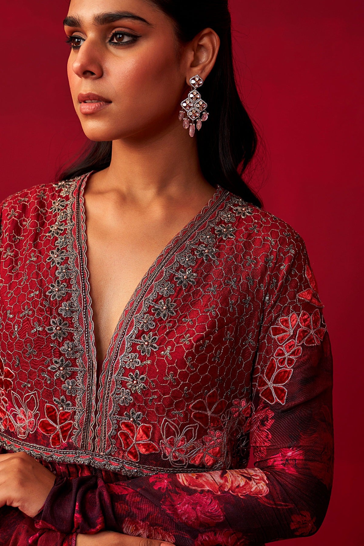 Pink Nature’s Bounty Anarkali and Sharara set