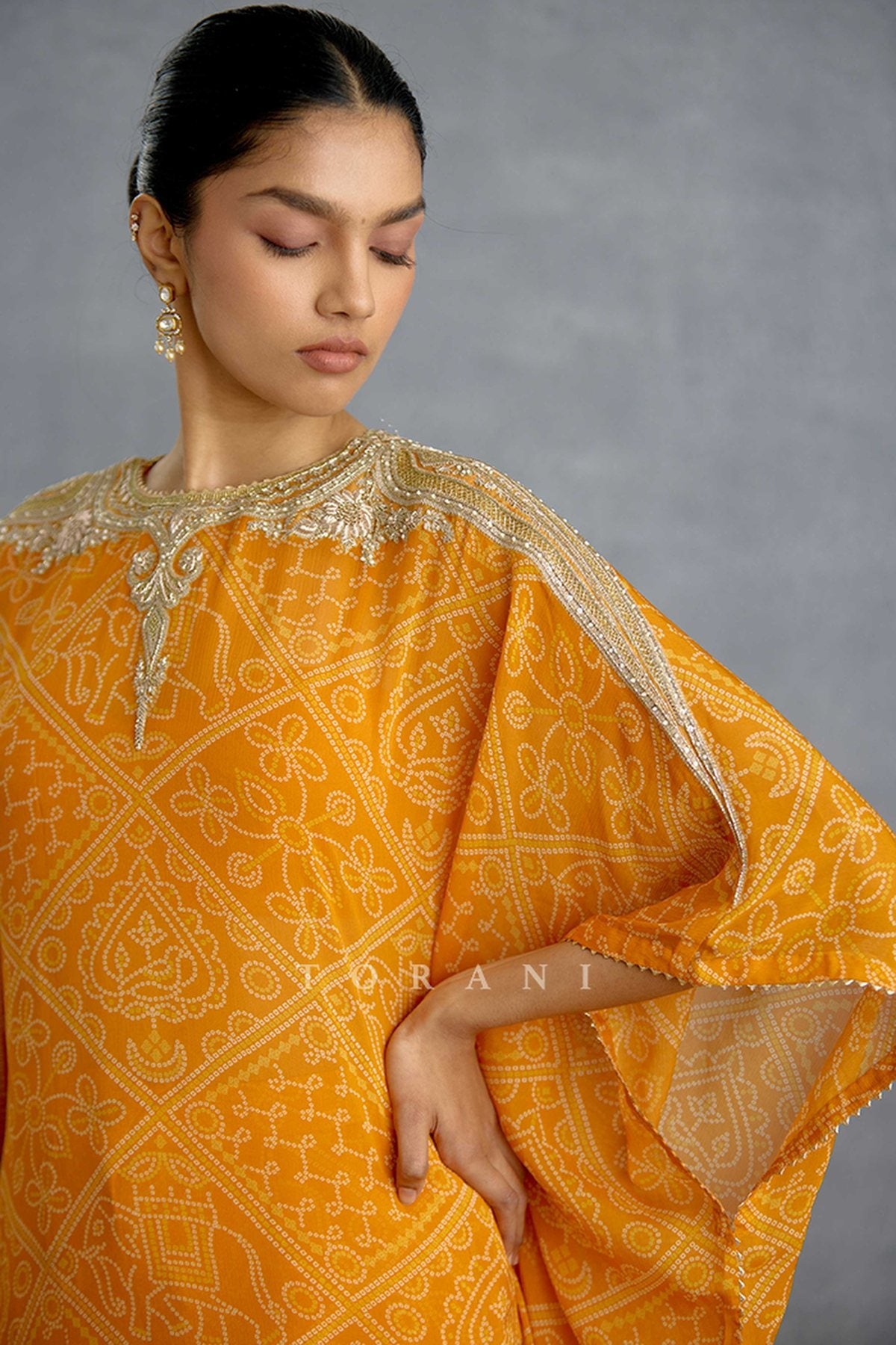 Aftabiya Zard Kaftan Set