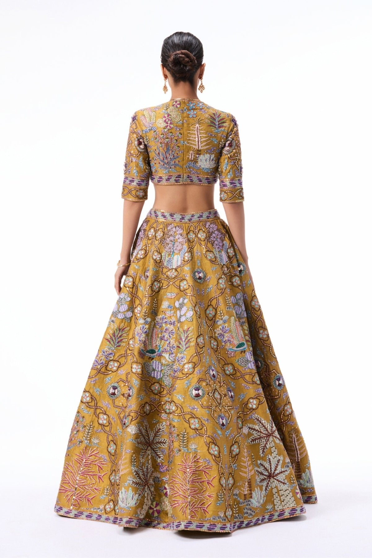 Sunspell - mustard raw silk Lehenga