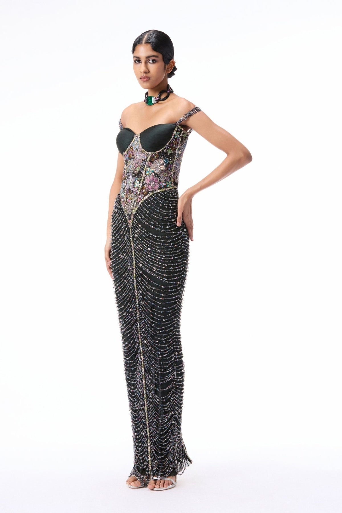 Lovestone - Gunmetal tulle gown
