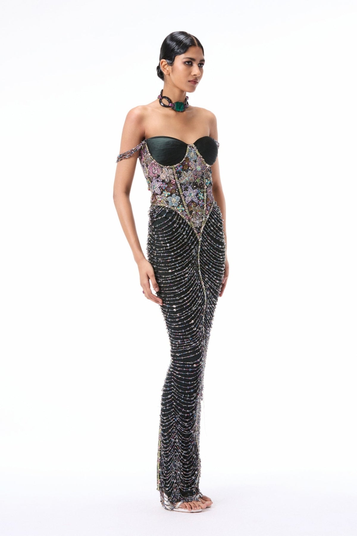 Lovestone - Gunmetal tulle gown