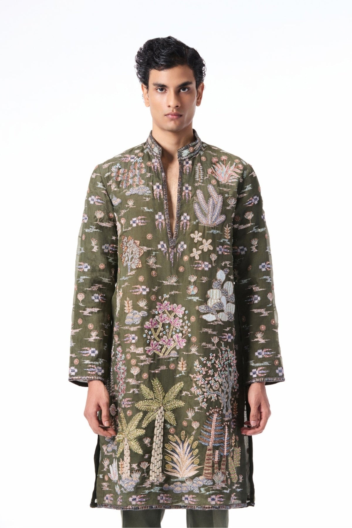 CHERRYCLOUD - LUSH GREEN organza kurta
