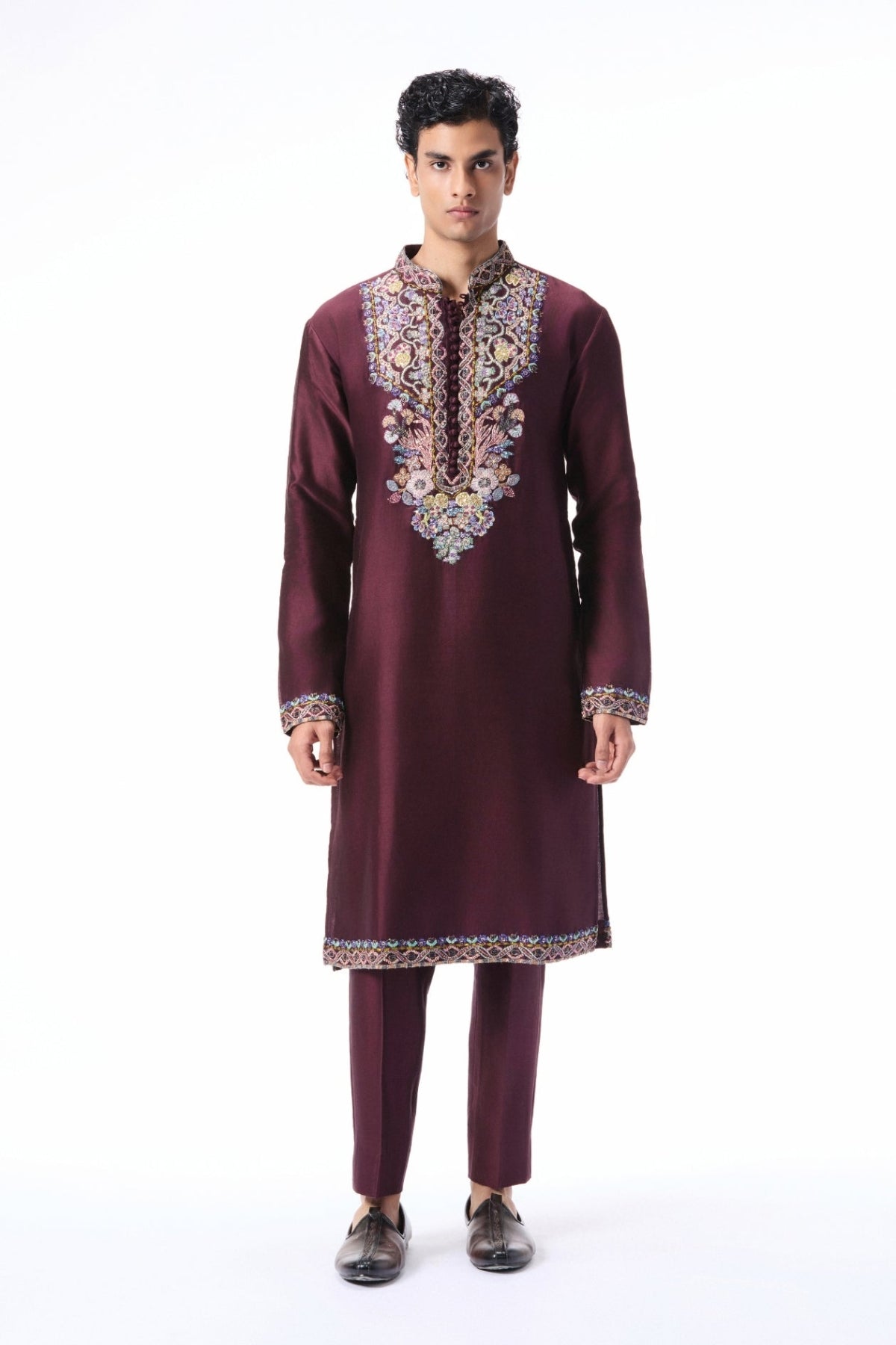 Meadowlark - teakberry chanderi silk kurta