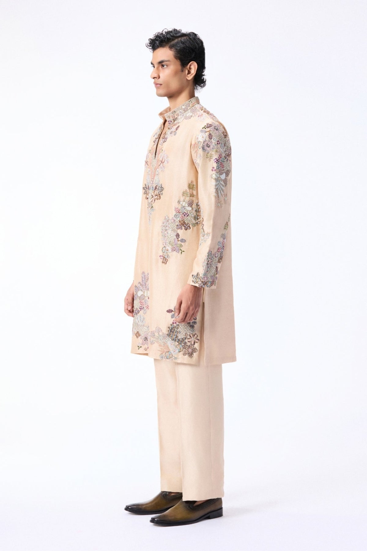 Gloverse - ivory dupion silk kurta