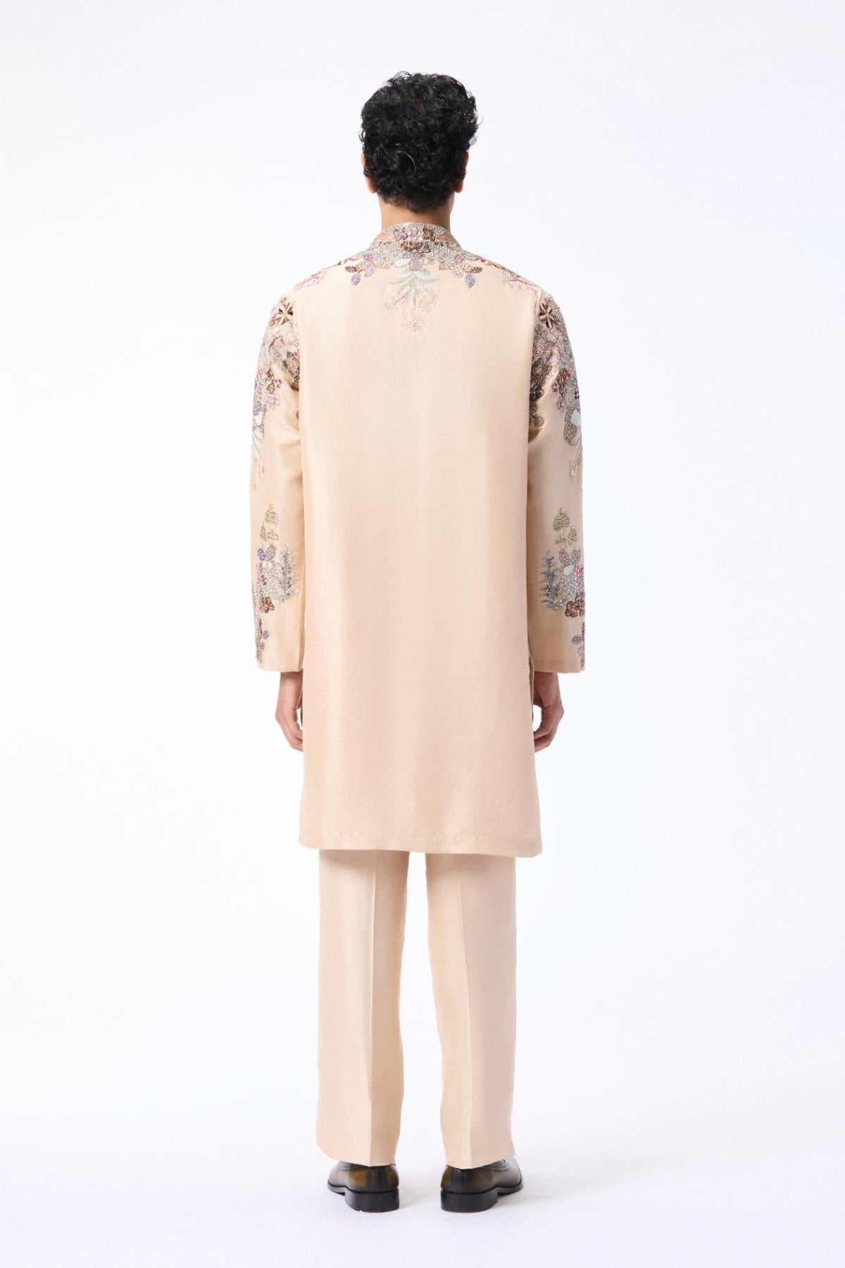 Gloverse - ivory dupion silk kurta