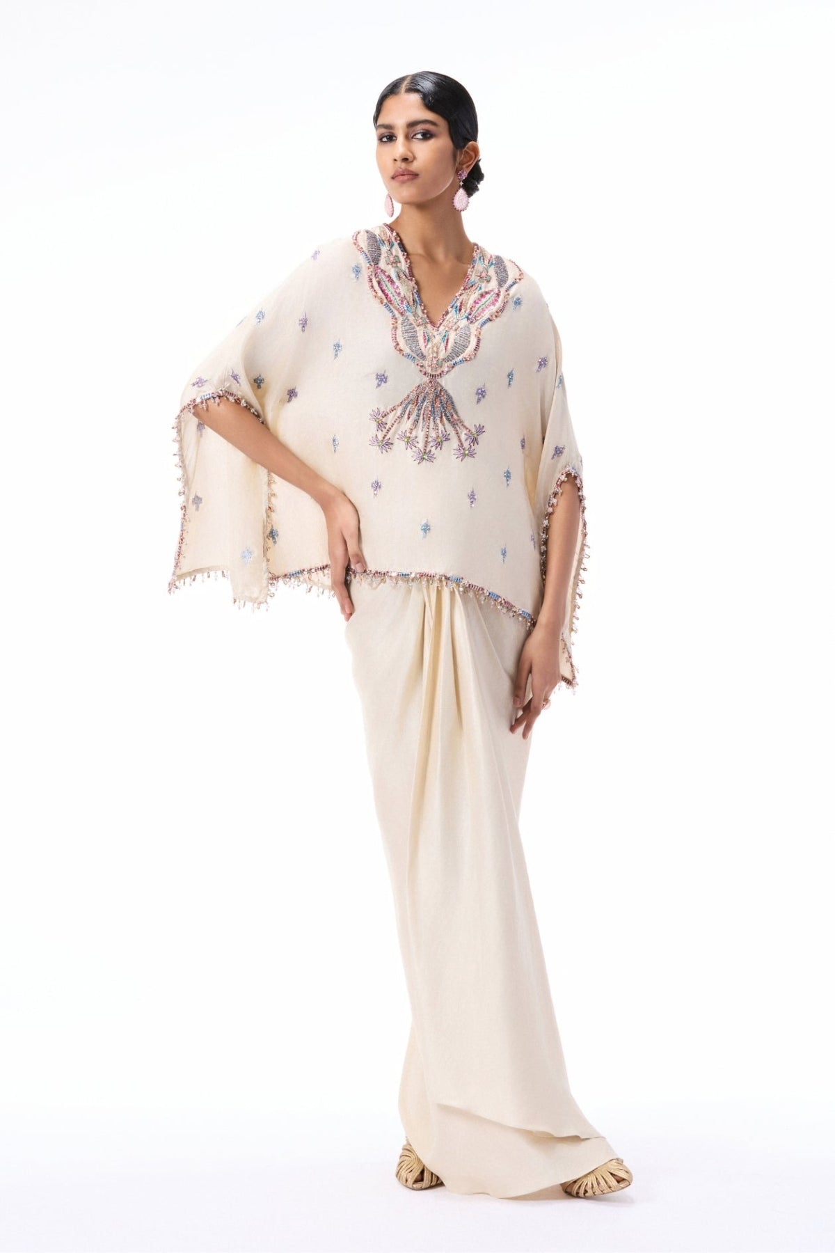Faelush - Ivory dupion silk set