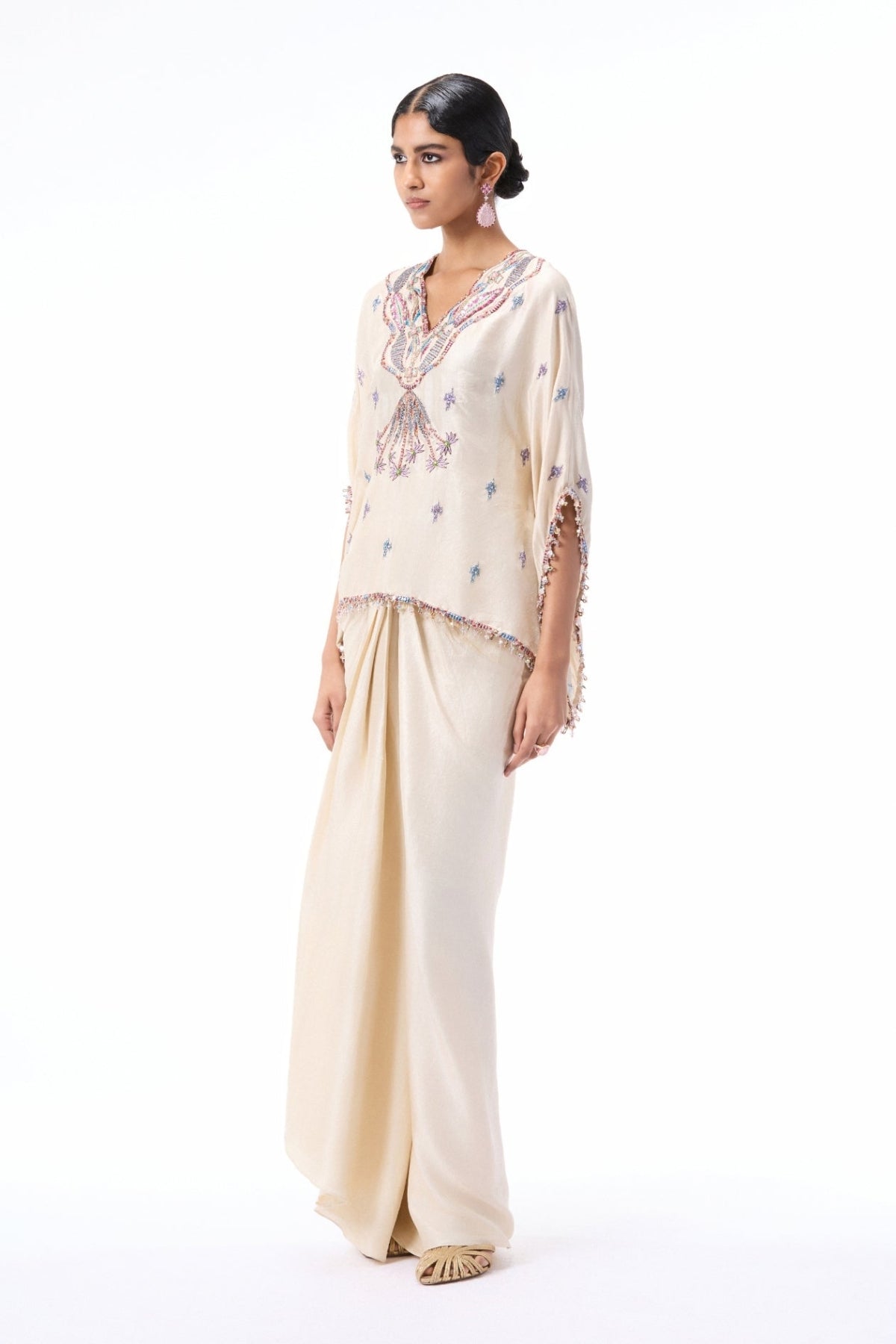 Faelush - Ivory dupion silk set