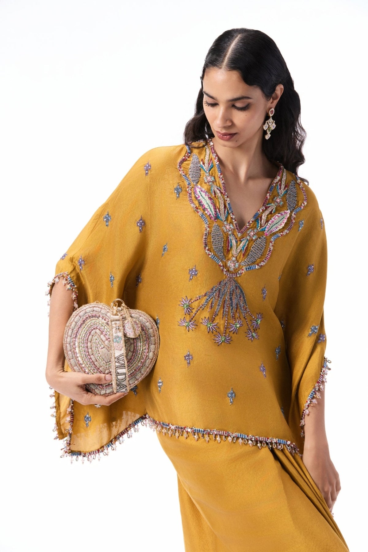 Faelush - Mustard dupion silk set