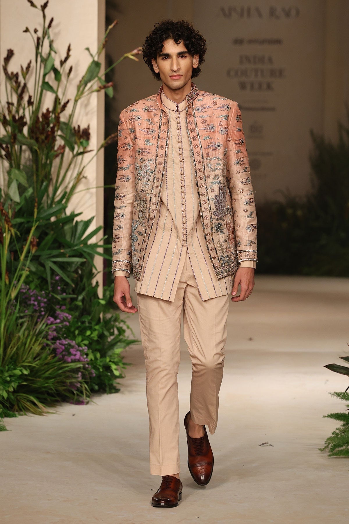 Petalplay - Cantaloupe Sandstone raw silk Jacket Set