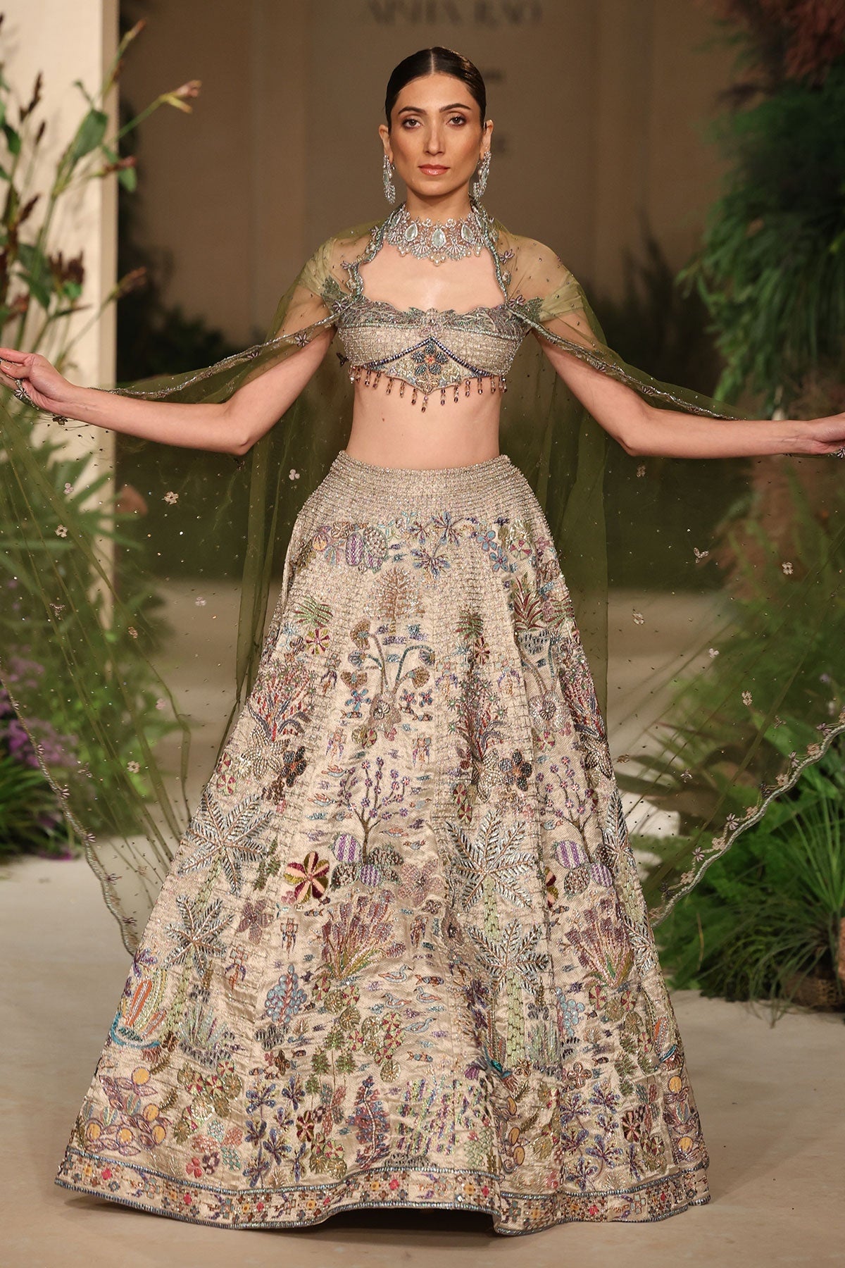 Solstice - silver Banarasi Tissue Brocade lehenga