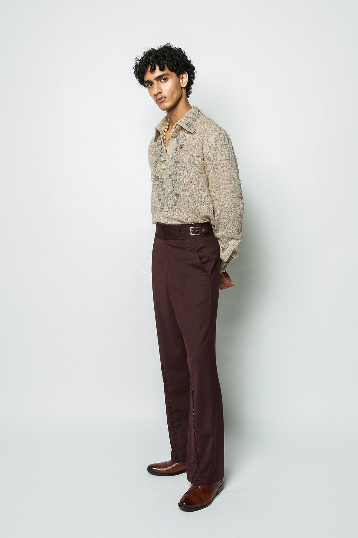 Interform Champagne-Brown Mesh & Poly Viscose Set