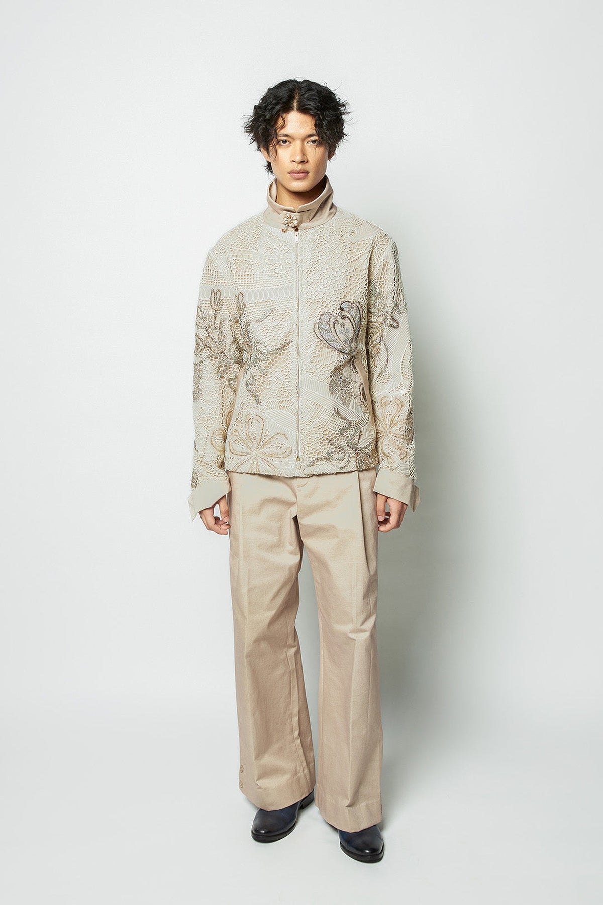 Intercore - ivory beige mesh jacket