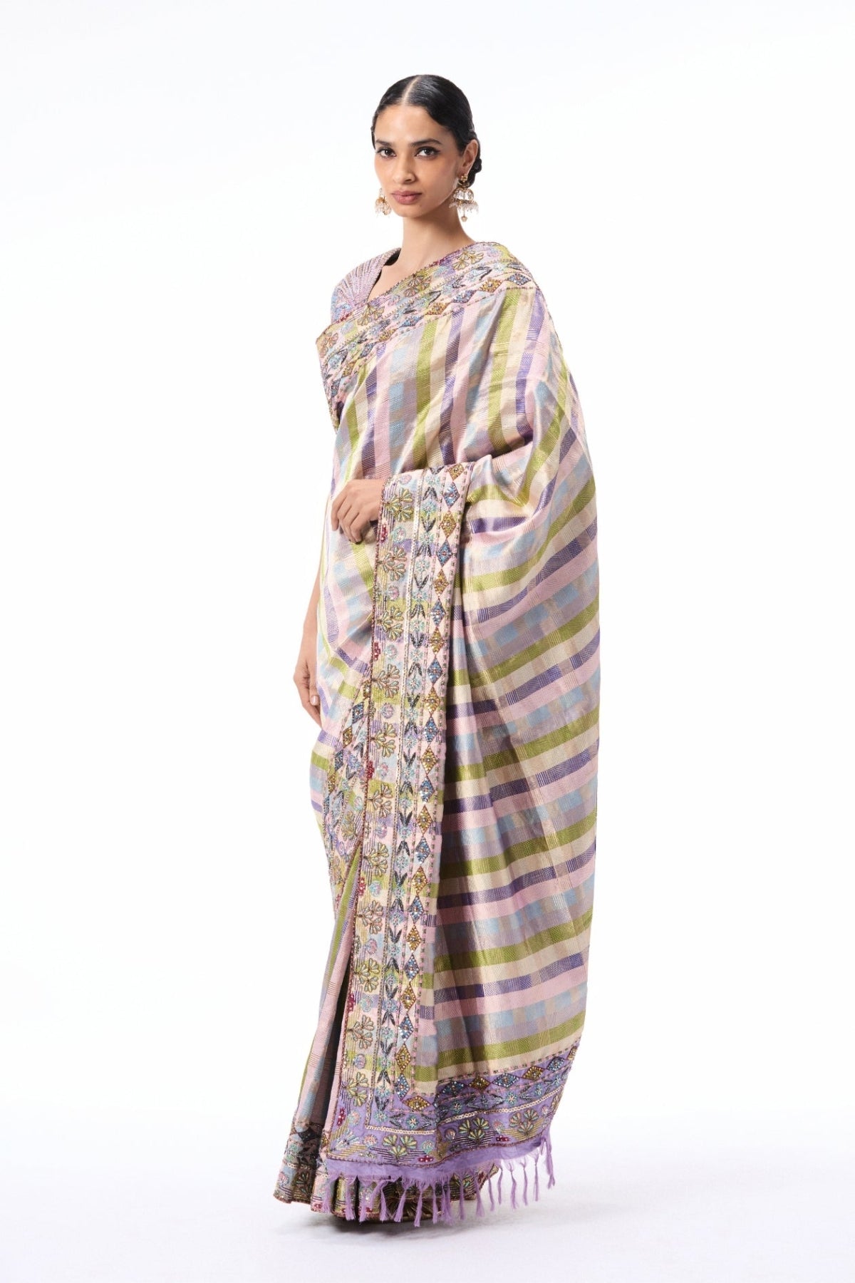Spellrose - multicolour Banarasi silk saree