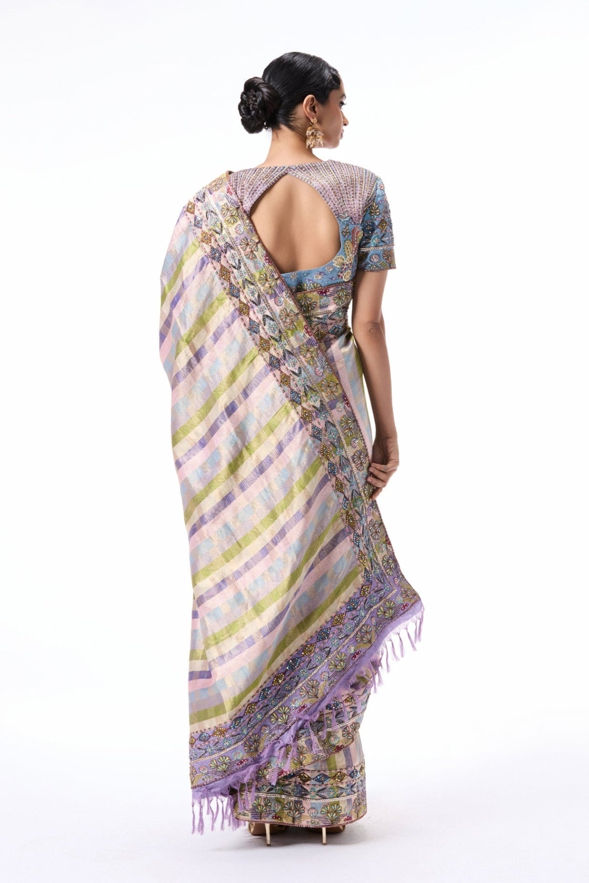 Spellrose - multicolour Banarasi silk saree